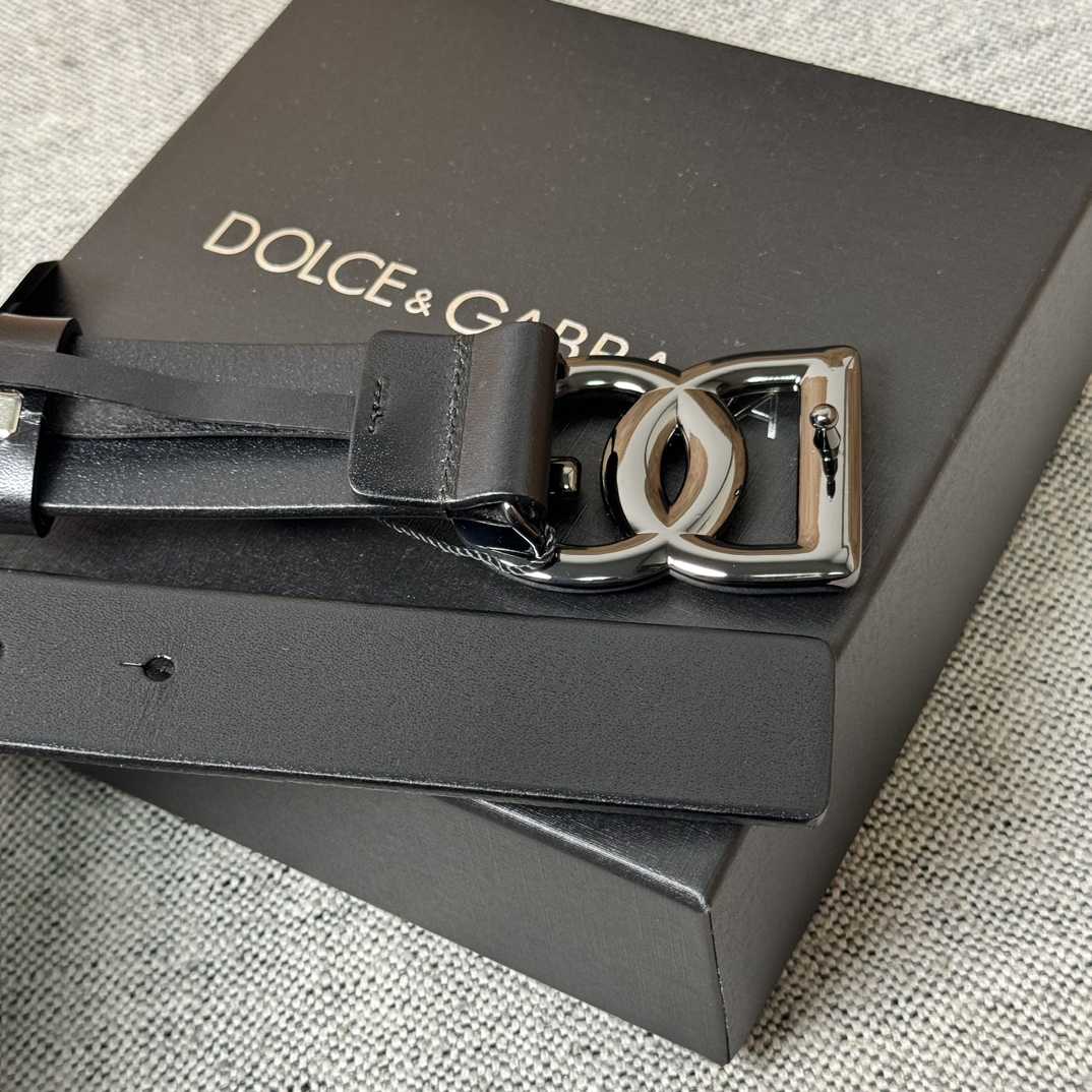Dolce & Gabbana DG Logo-buckle Leather Belt   35mm - FashionPlug