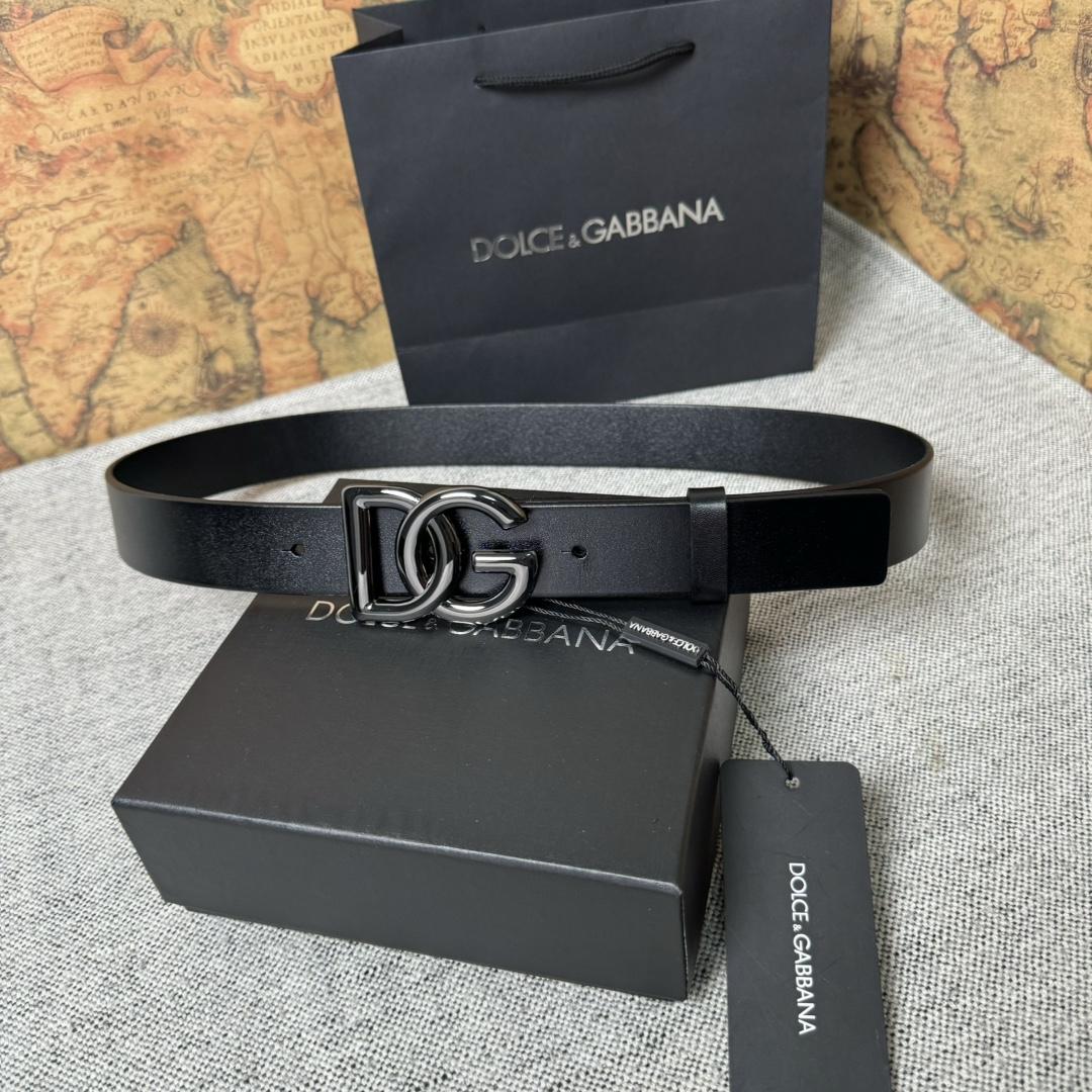 Dolce & Gabbana DG Logo-buckle Leather Belt   35mm - FashionPlug