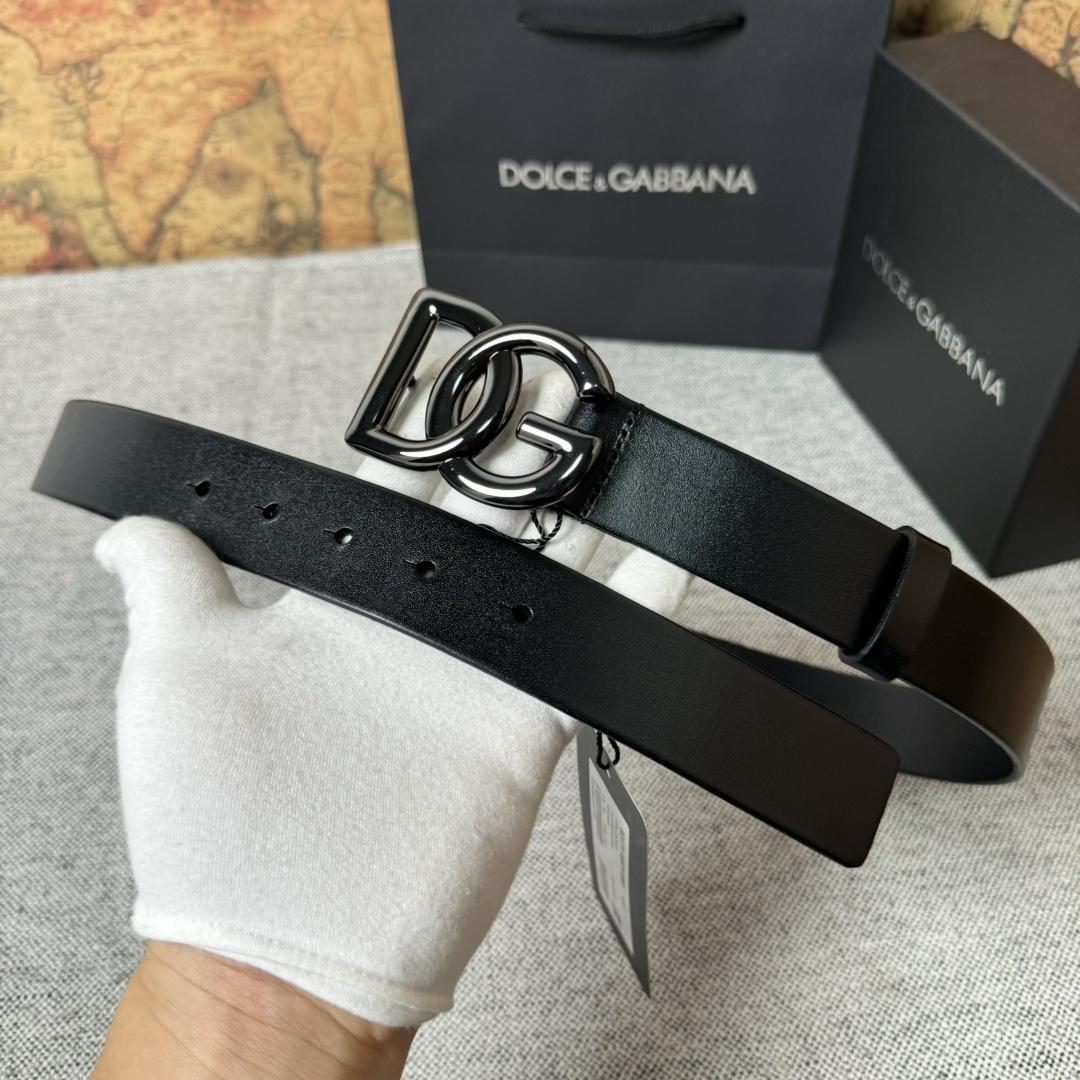 Dolce & Gabbana DG Logo-buckle Leather Belt   35mm - FashionPlug
