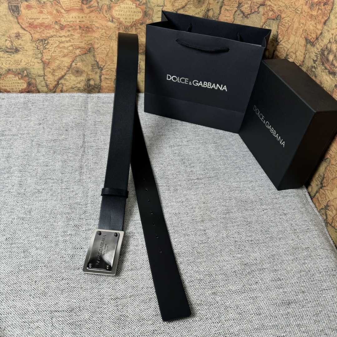 Dolce & Gabbana Calfskin Belt With Branded Tag - FashionPlug