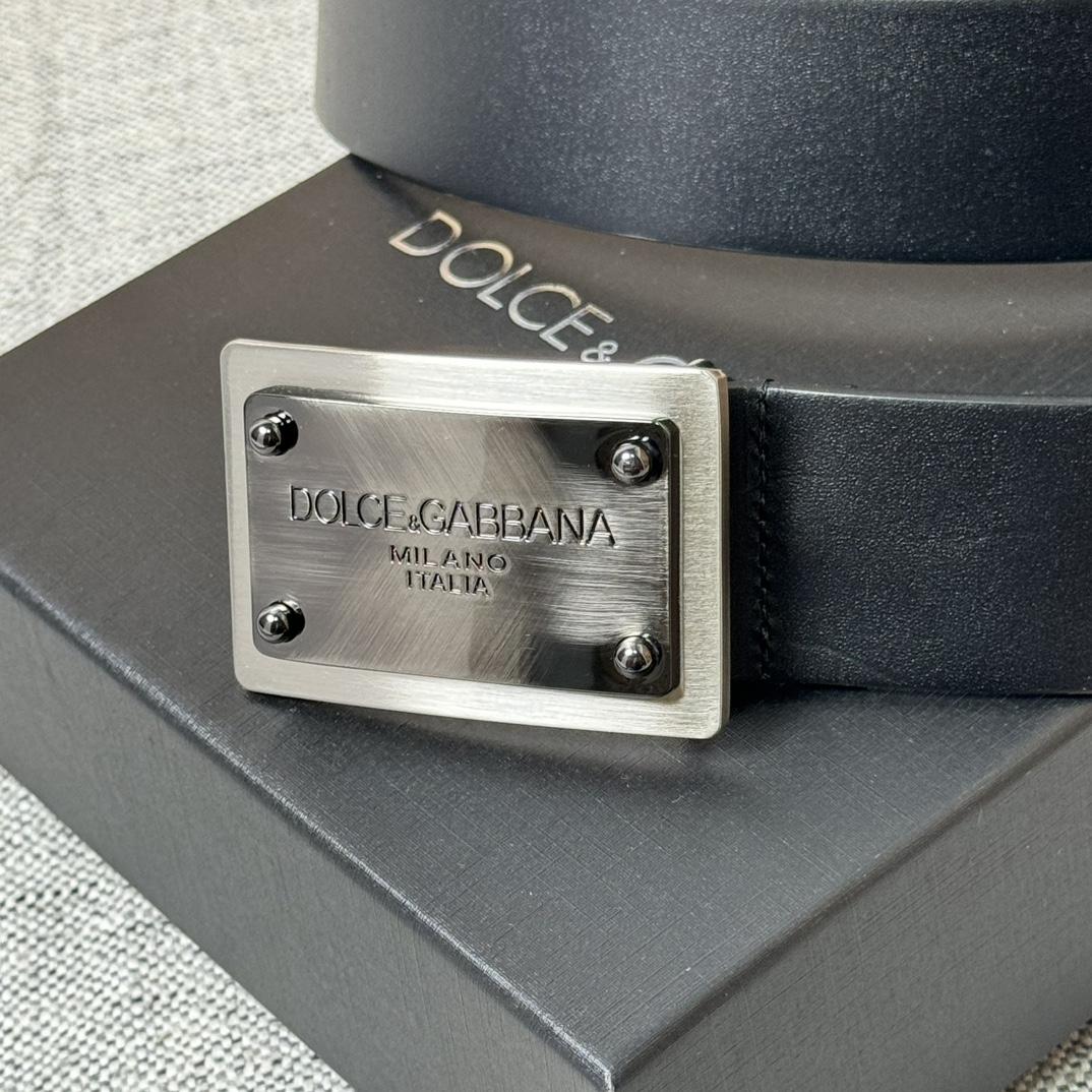 Dolce & Gabbana Calfskin Belt With Branded Tag - FashionPlug