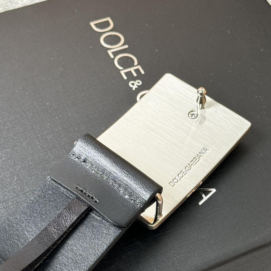 Dolce & Gabbana Calfskin Belt With Branded Tag - FashionPlug