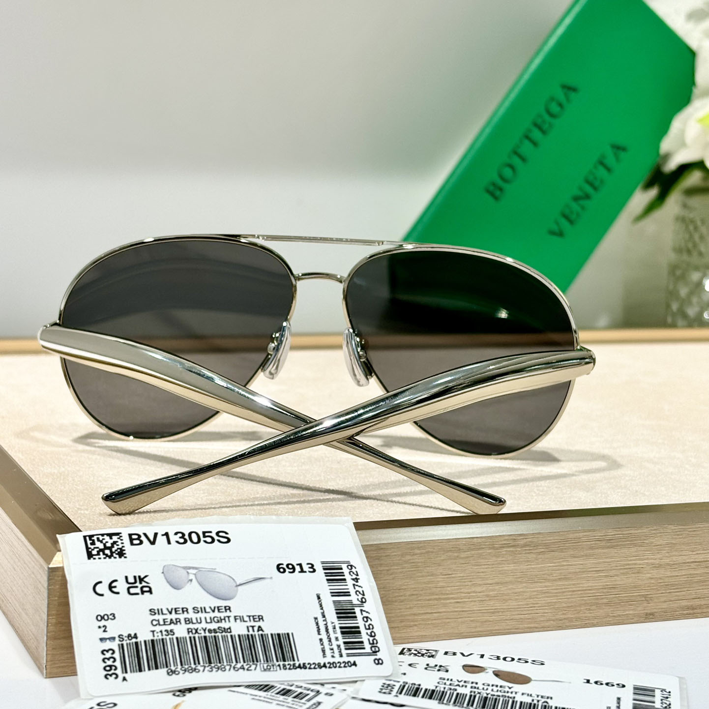 Bottega Veneta Sardine Aviator Sunglasses   BV1305S - FashionPlug