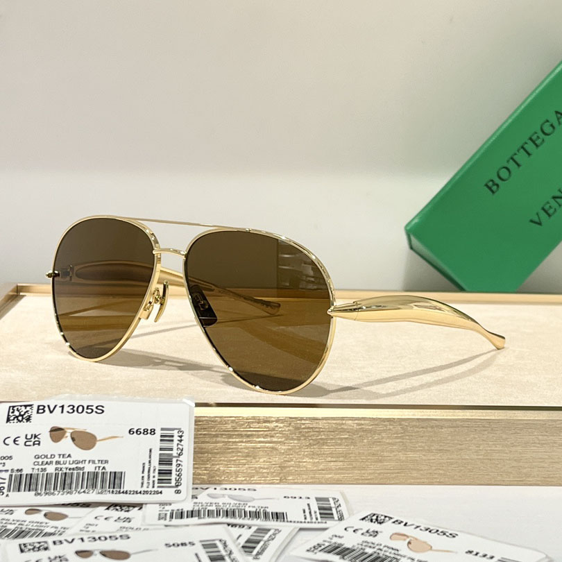 Bottega Veneta Sardine Aviator Sunglasses   BV1305S - FashionPlug