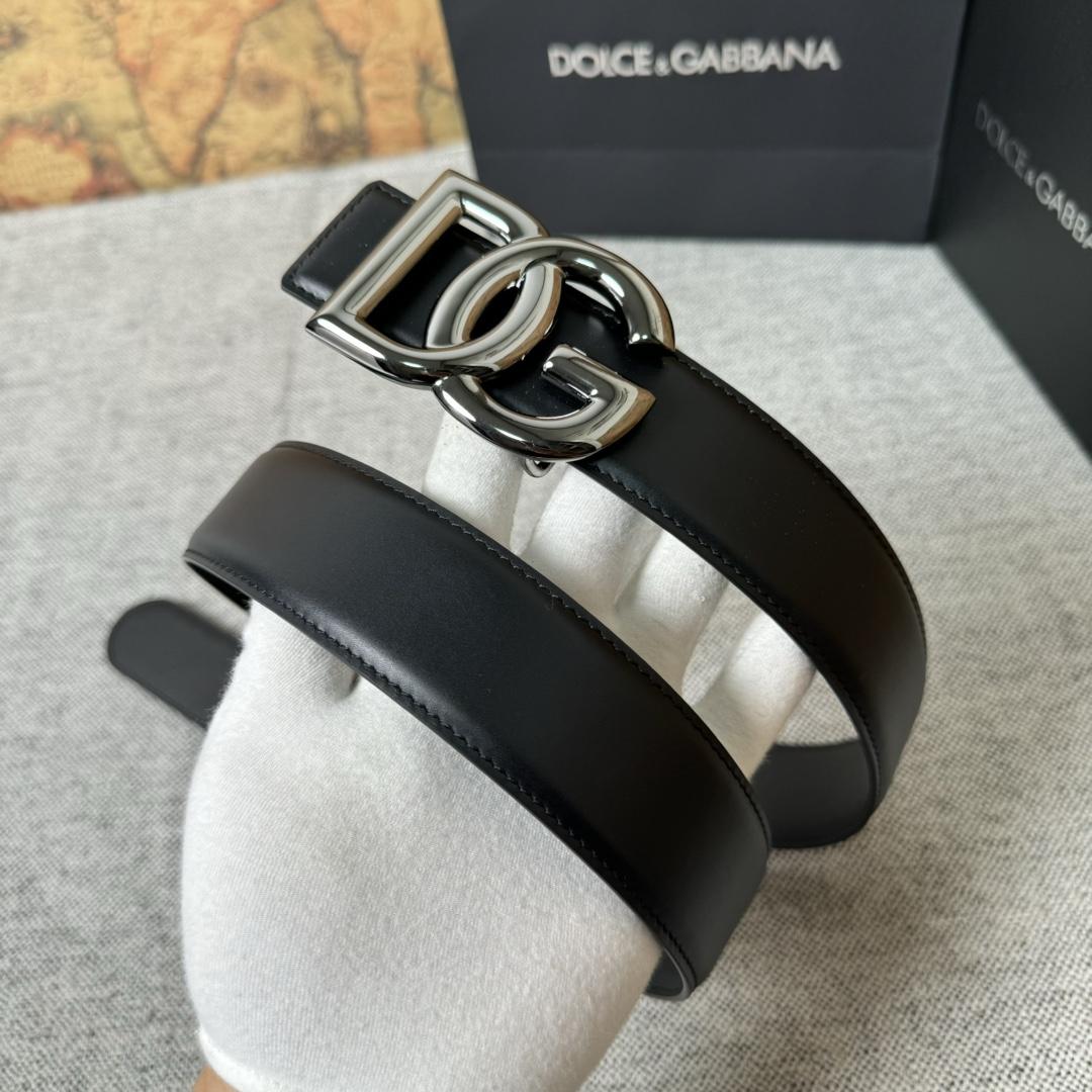 Dolce & Gabbana DG Logo-buckle Leather Belt   40mm - FashionPlug