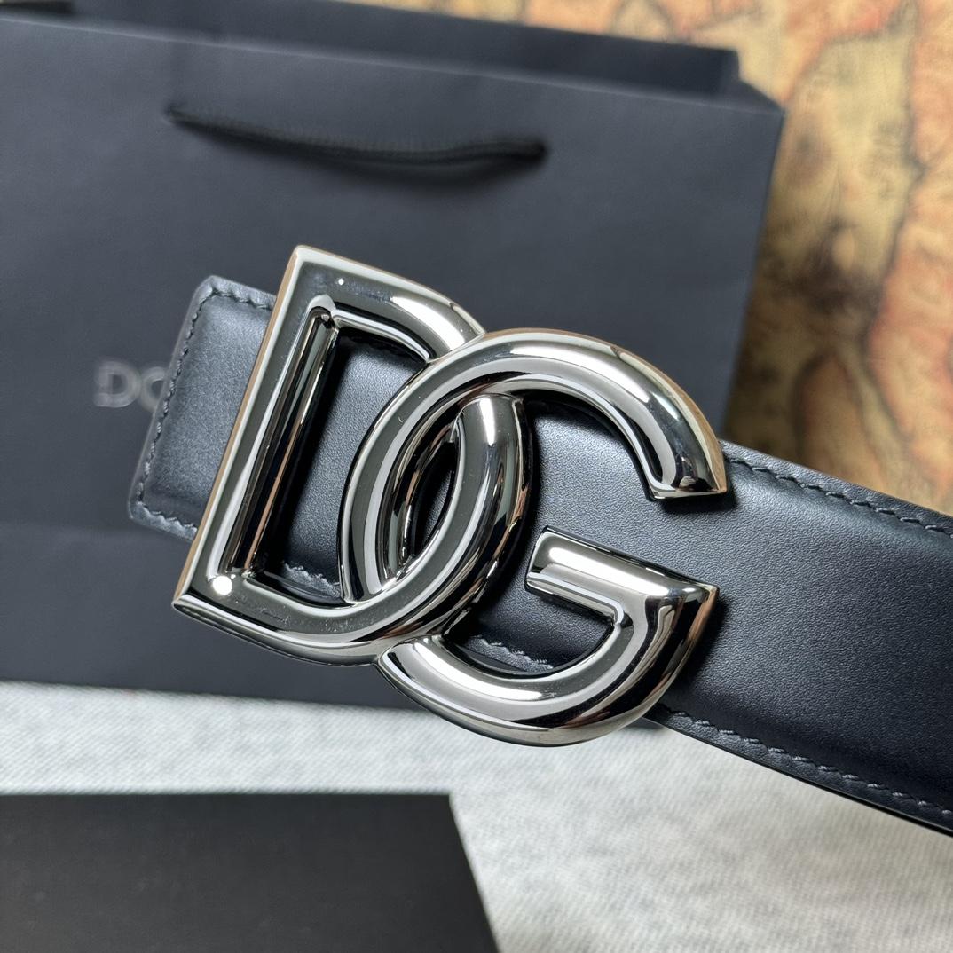 Dolce & Gabbana DG Logo-buckle Leather Belt   40mm - FashionPlug