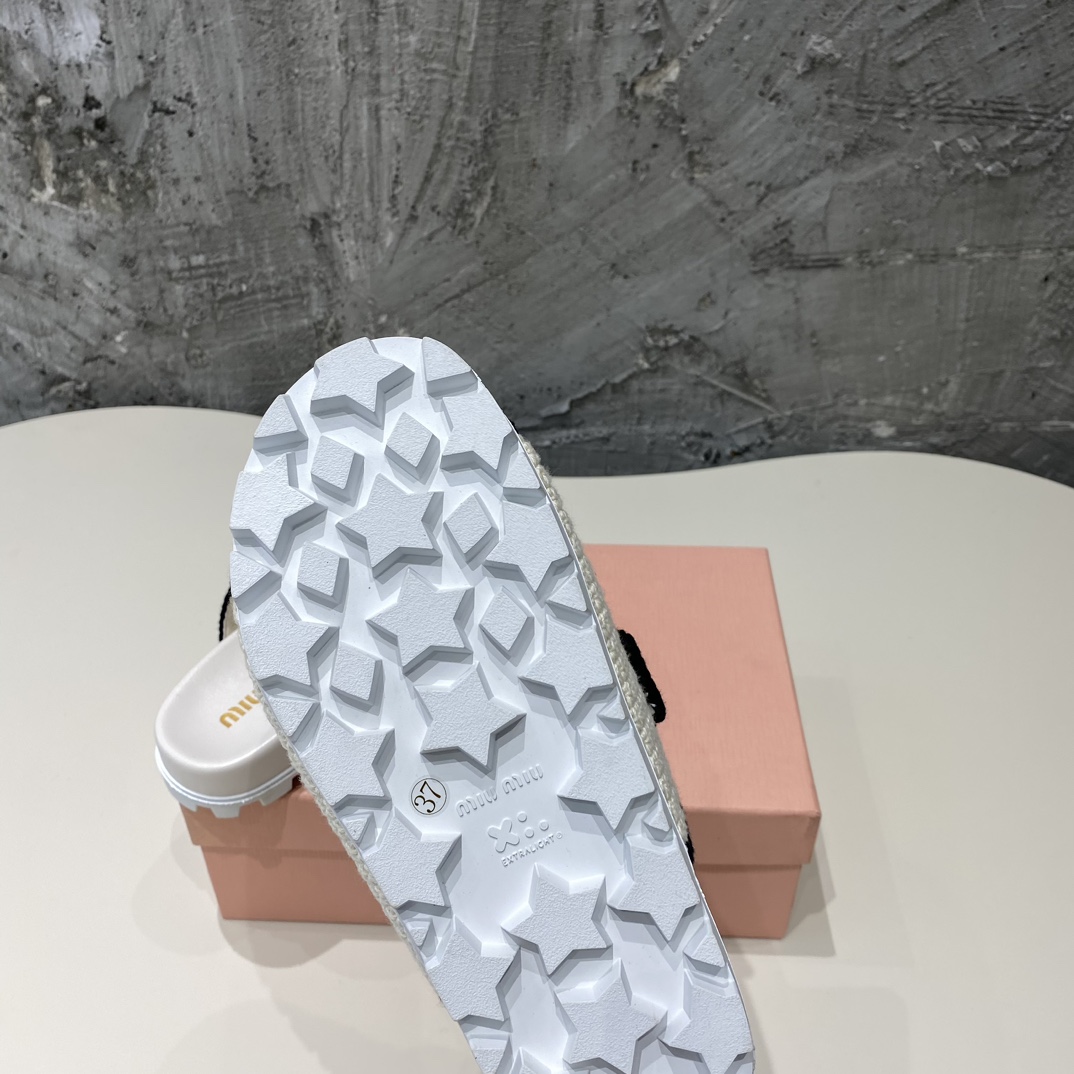 Miu Miu Crochet Knit Slides - FashionPlug