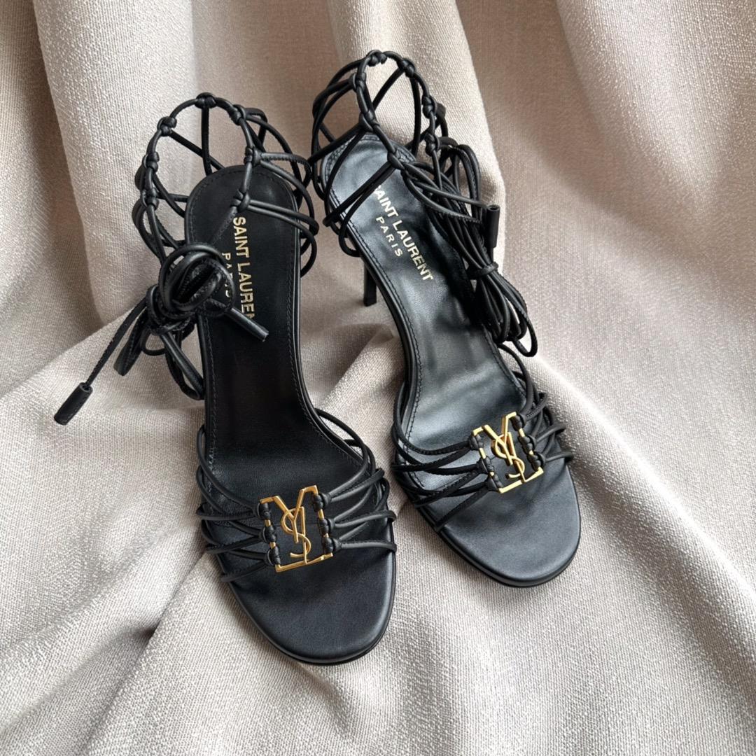 Saint Laurent Babylone Sandals In Smooth Leather - FashionPlug