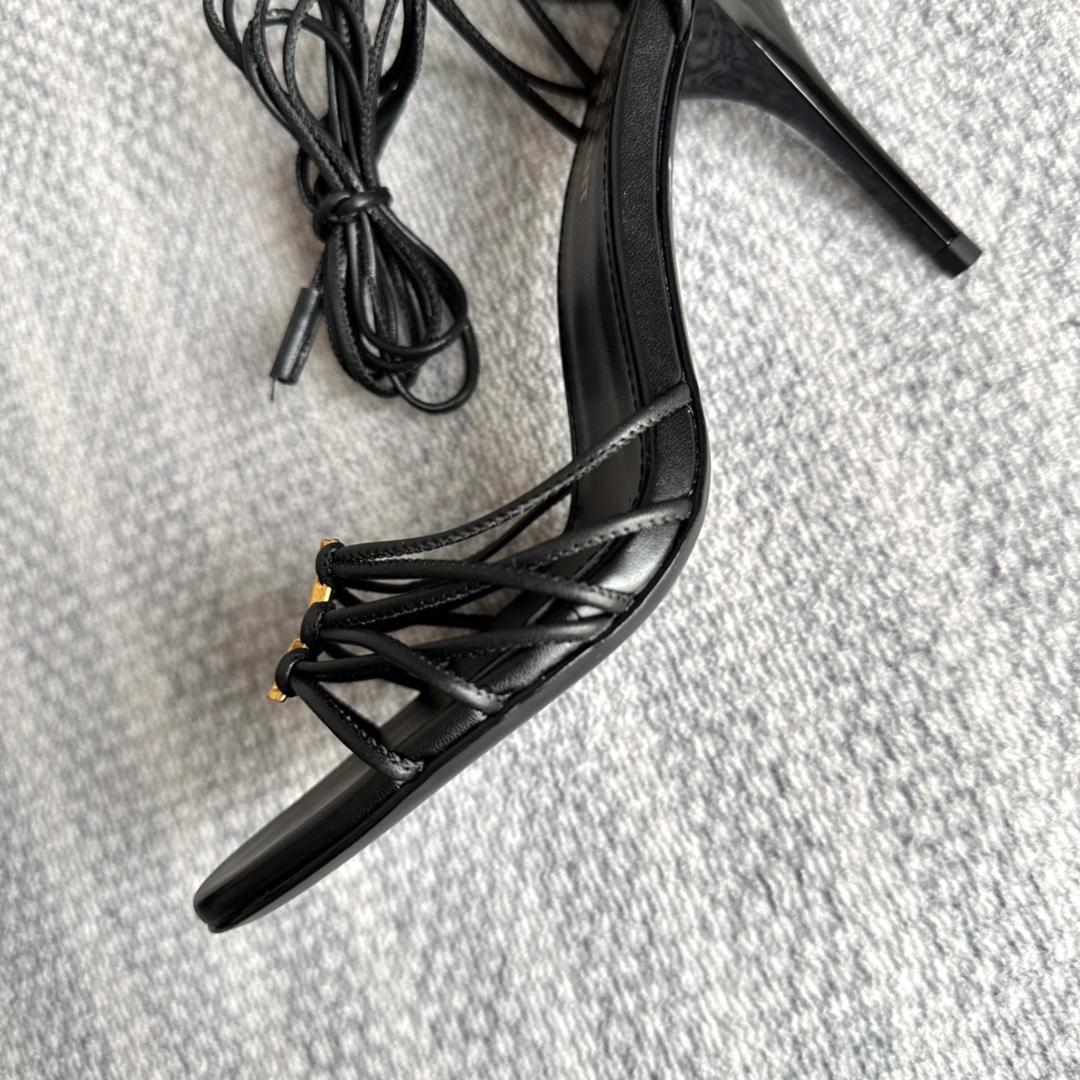Saint Laurent Babylone Sandals In Smooth Leather - FashionPlug
