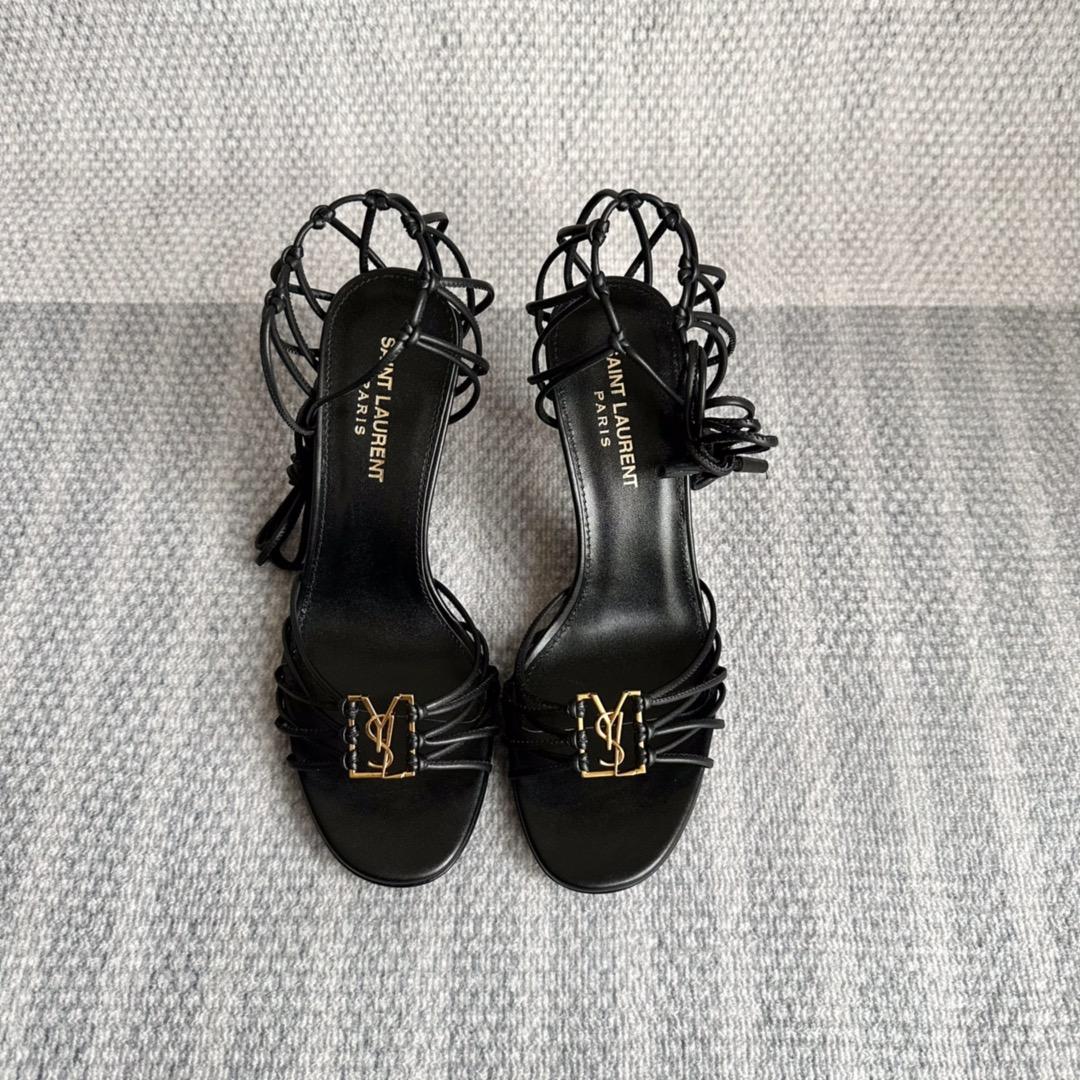 Saint Laurent Babylone Sandals In Smooth Leather - FashionPlug