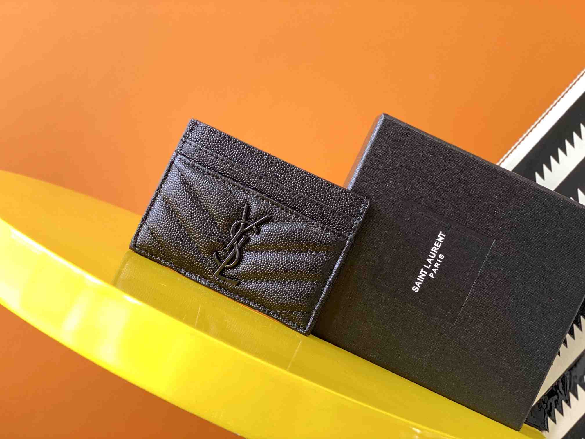 Saint Laurent Leather Card Wallet (10x7.5x0.5 cm) - FashionPlug