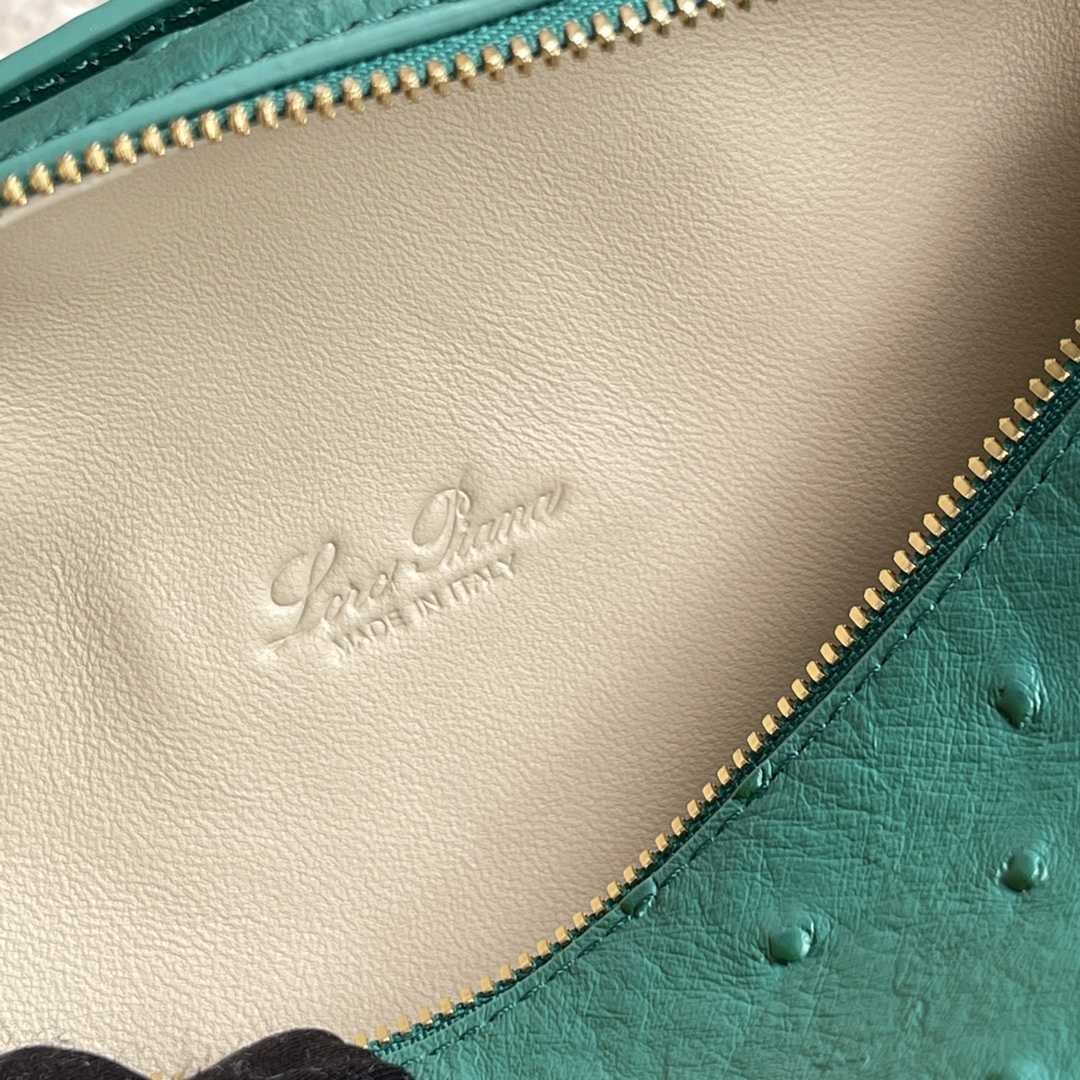 Loro Piana Extra Pocket L19 Ostrich Leather Pouch    (11-19-6.5cm) - FashionPlug