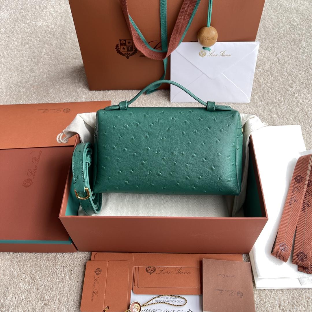 Loro Piana Extra Pocket L19 Ostrich Leather Pouch    (11-19-6.5cm) - FashionPlug