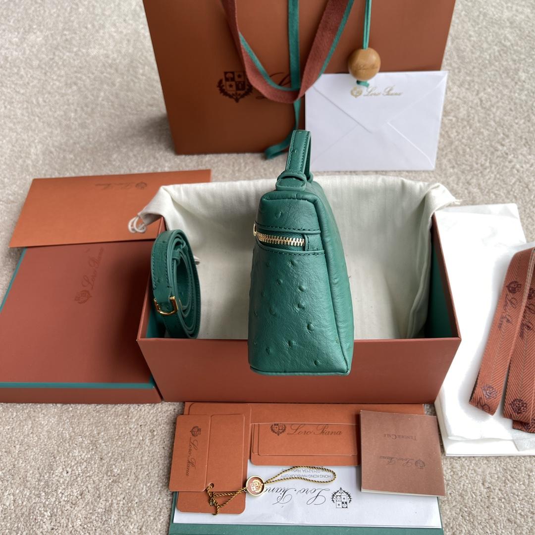 Loro Piana Extra Pocket L19 Ostrich Leather Pouch    (11-19-6.5cm) - FashionPlug