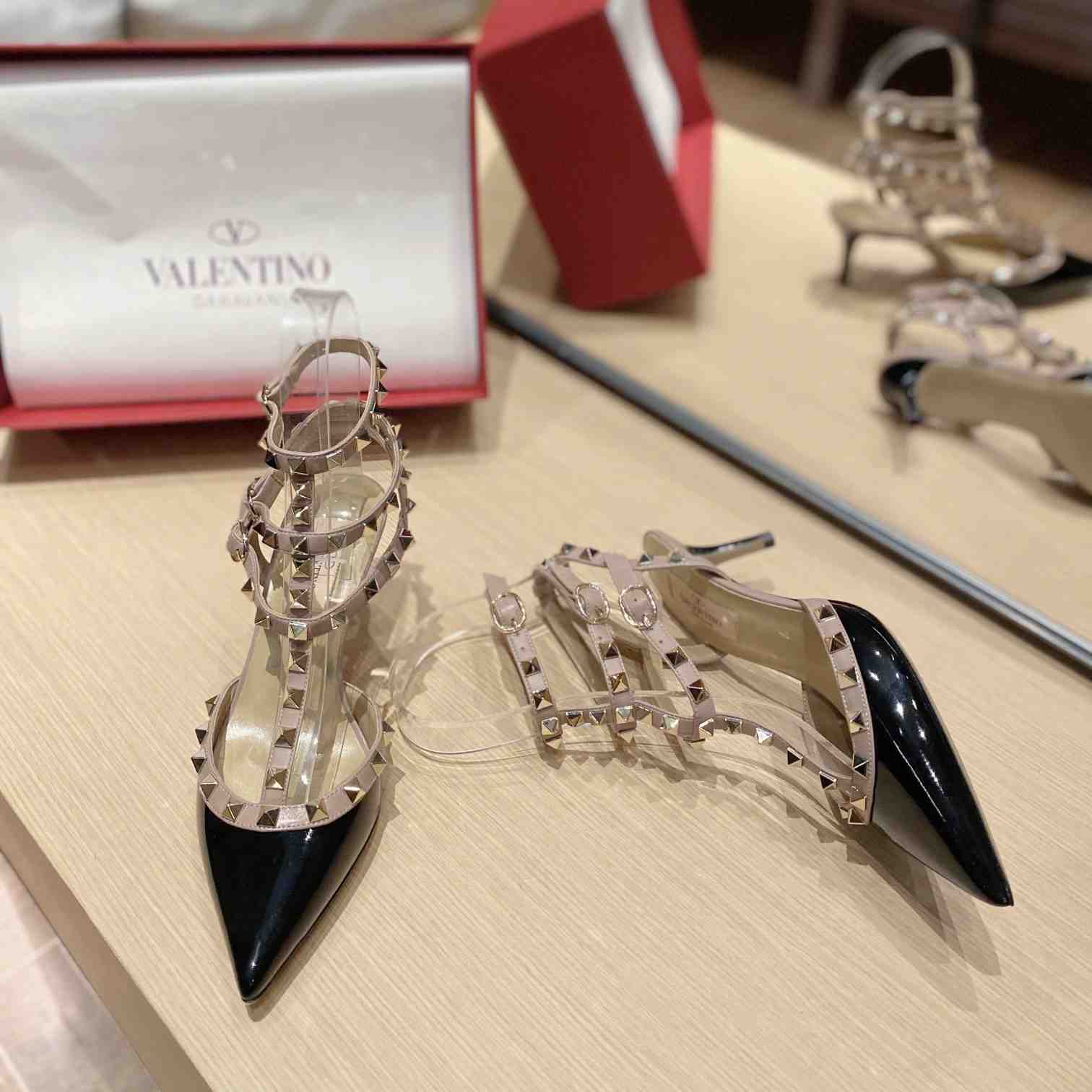 Valenti Garavani Rockstud 65mm Caged Pumps - FashionPlug