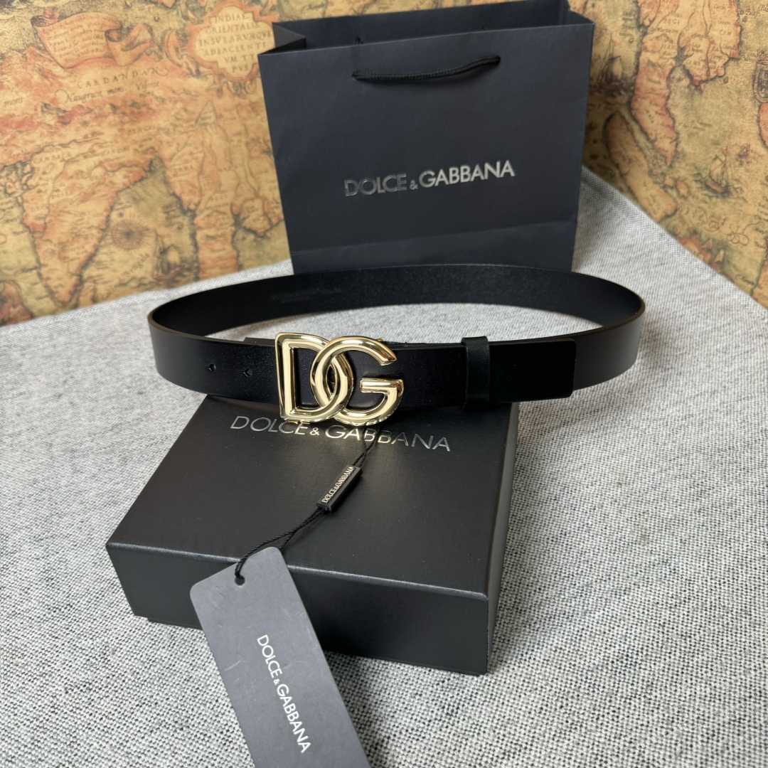 Dolce & Gabbana DG Logo-buckle Leather Belt   35mm - FashionPlug