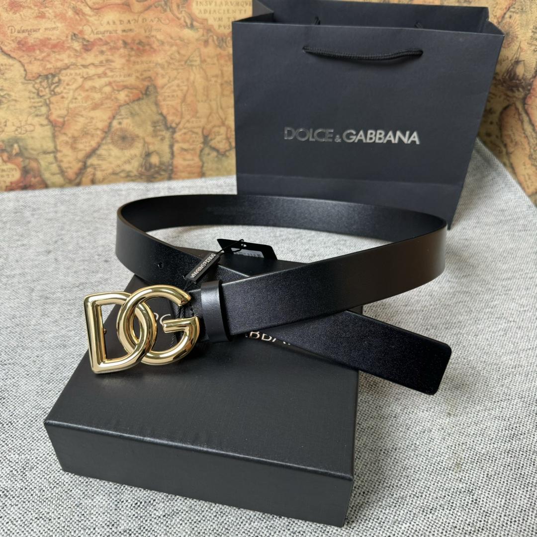 Dolce & Gabbana DG Logo-buckle Leather Belt   35mm - FashionPlug