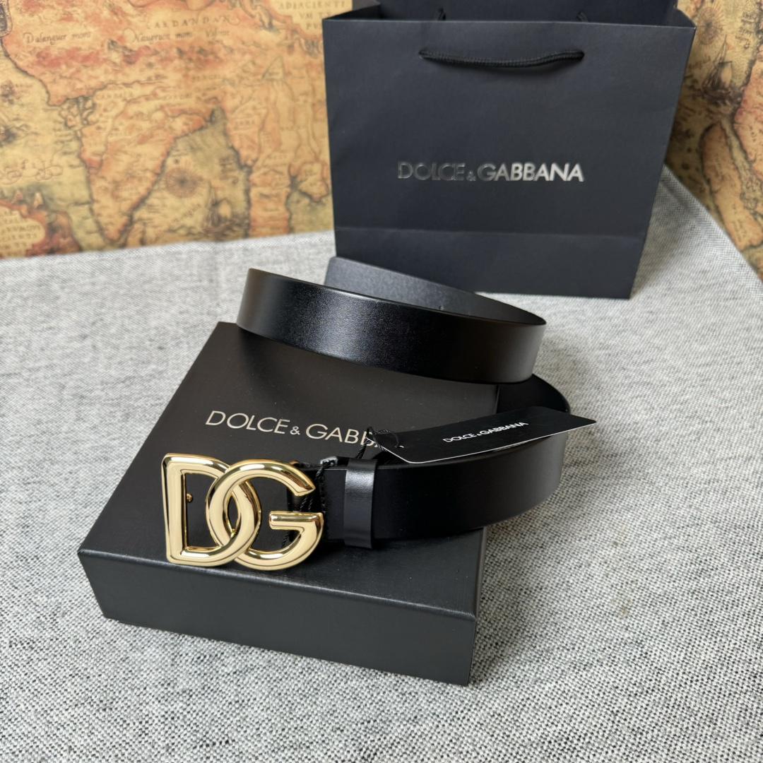 Dolce & Gabbana DG Logo-buckle Leather Belt   35mm - FashionPlug