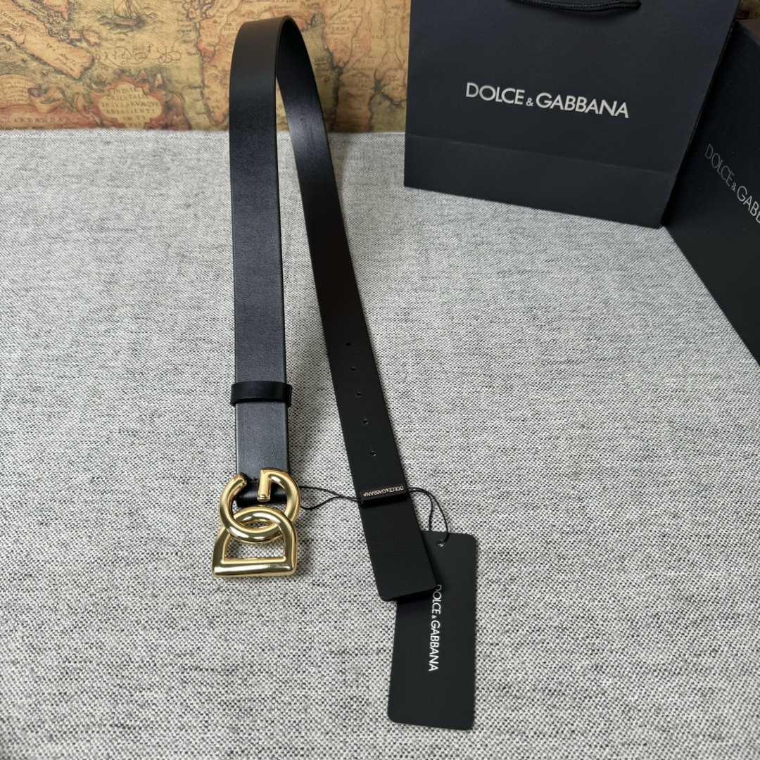 Dolce & Gabbana DG Logo-buckle Leather Belt   35mm - FashionPlug