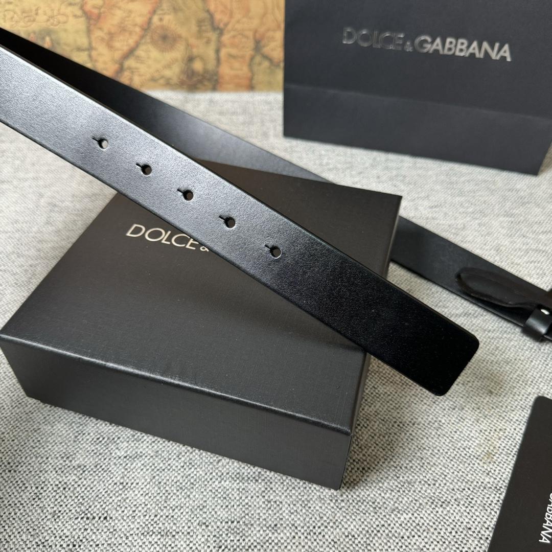 Dolce & Gabbana DG Logo-buckle Leather Belt   35mm - FashionPlug