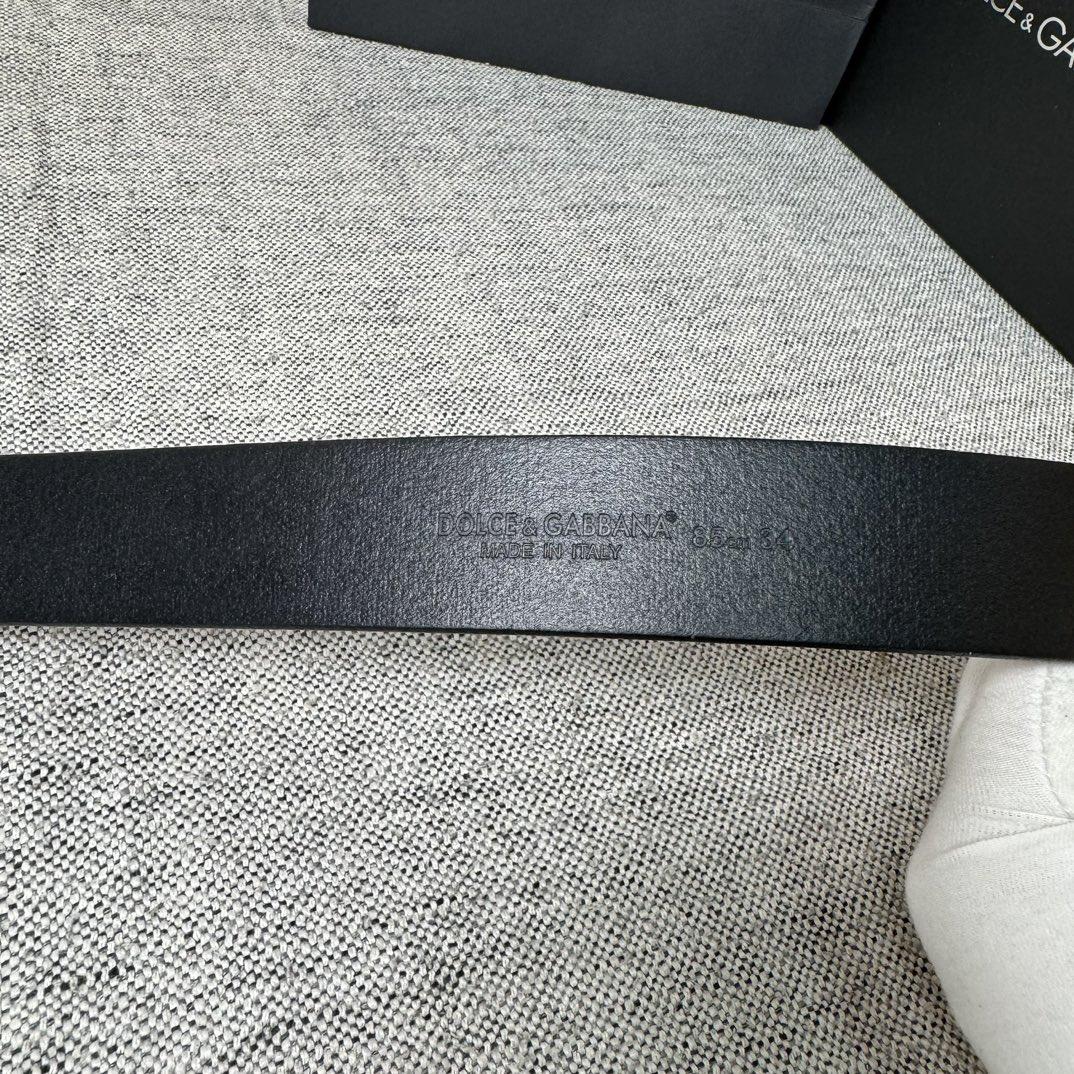 Dolce & Gabbana DG Logo-buckle Leather Belt   35mm - FashionPlug