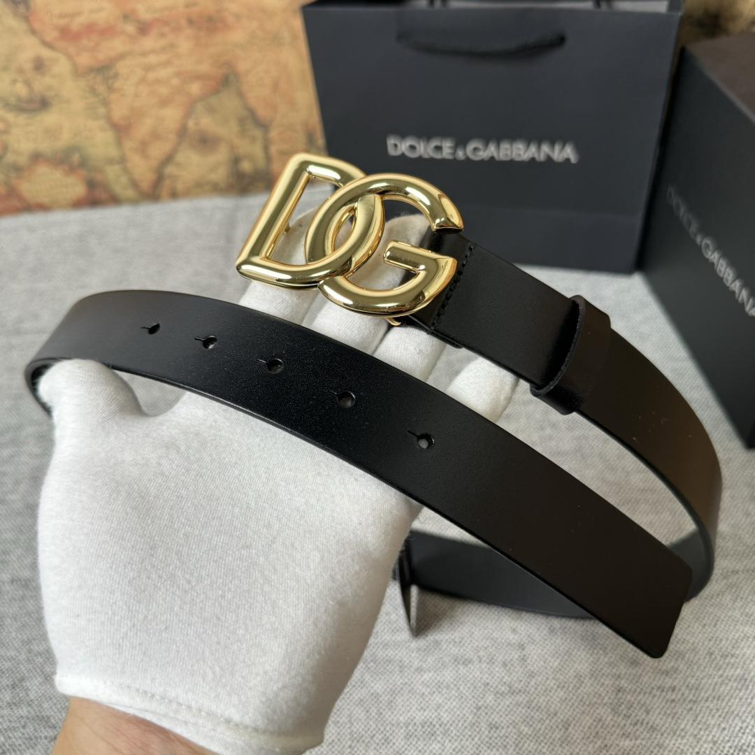 Dolce & Gabbana DG Logo-buckle Leather Belt   35mm - FashionPlug