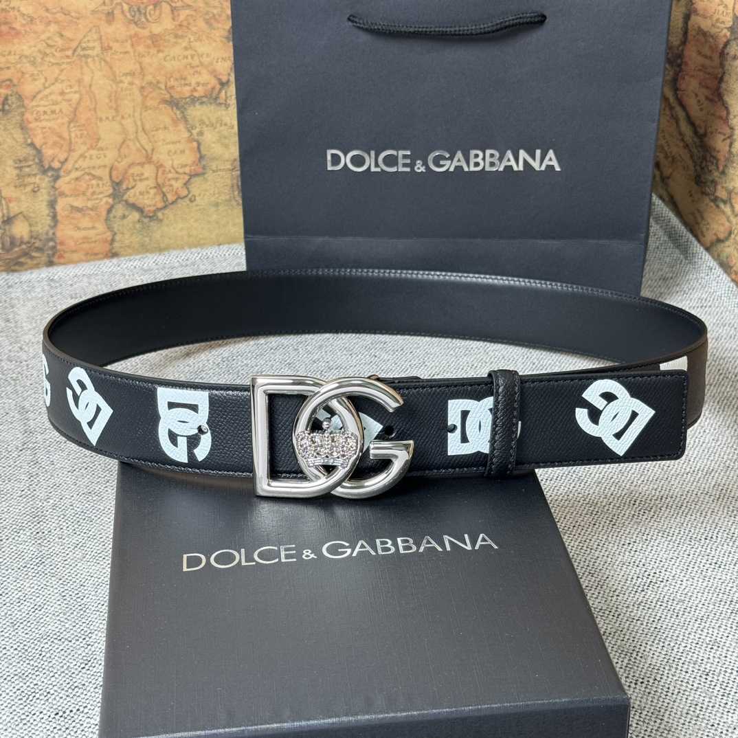 Dolce & Gabbana Logo-Printed Buckled Belt - FashionPlug