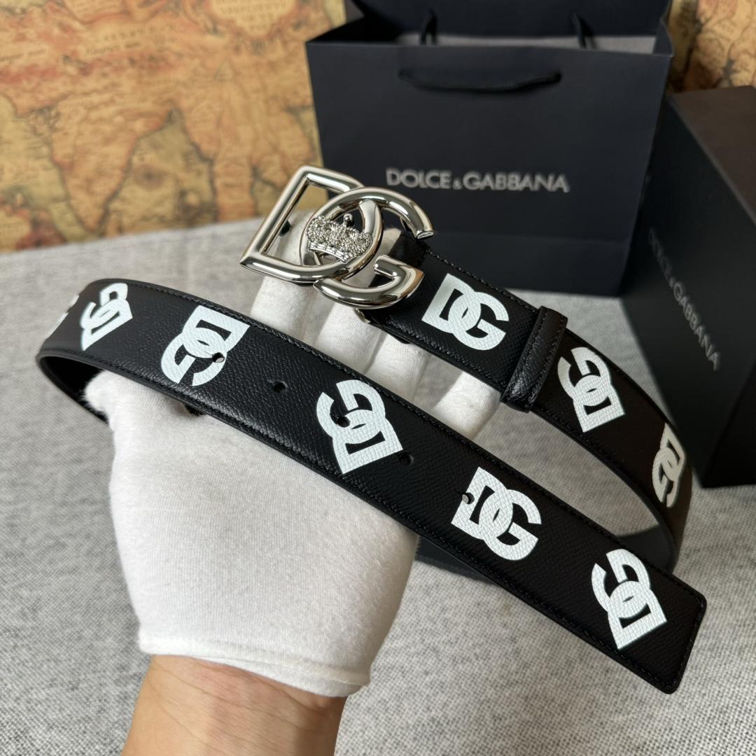 Dolce & Gabbana Logo-Printed Buckled Belt - FashionPlug