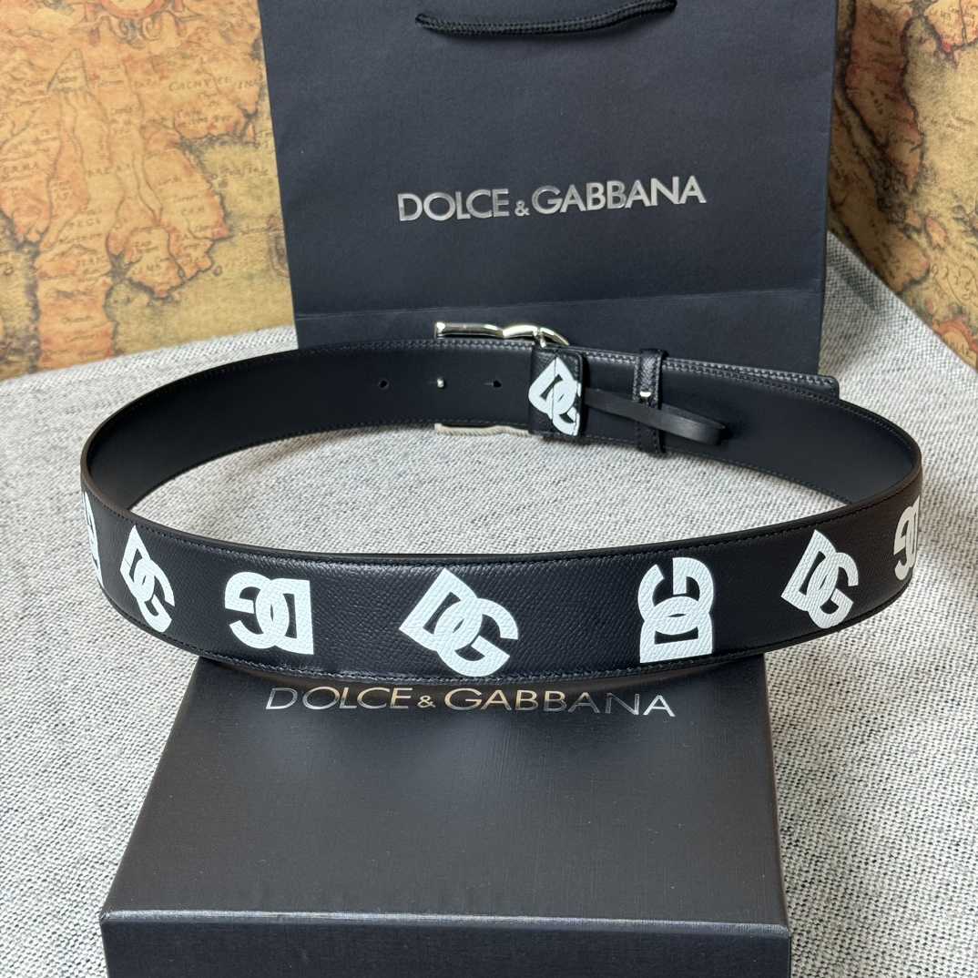Dolce & Gabbana Logo-Printed Buckled Belt - FashionPlug