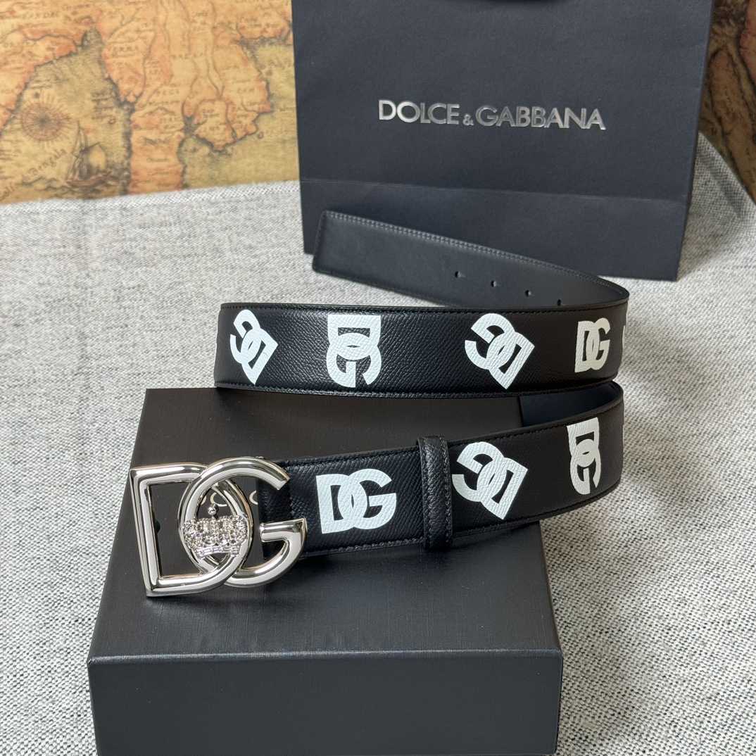 Dolce & Gabbana Logo-Printed Buckled Belt - FashionPlug