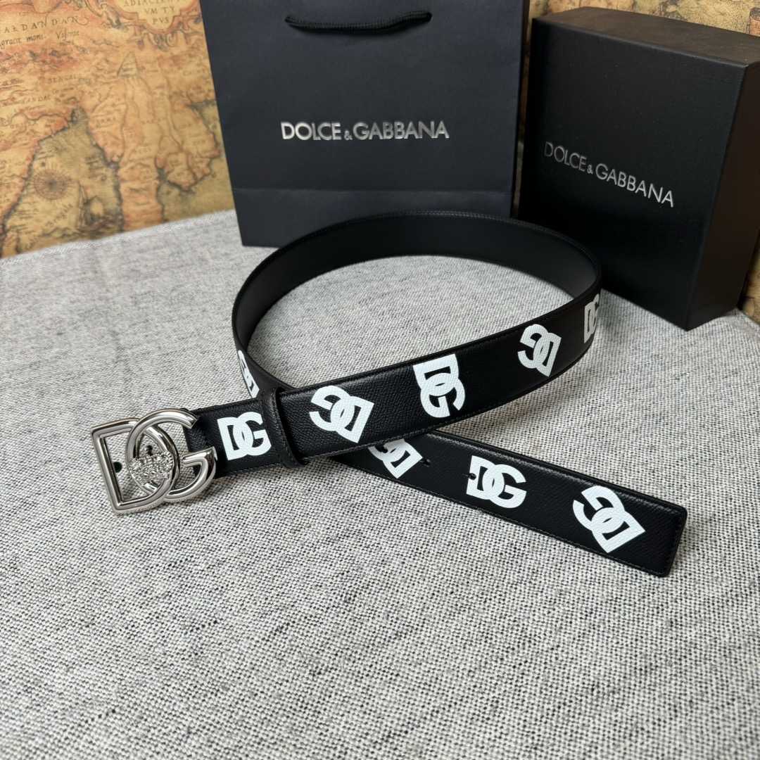 Dolce & Gabbana Logo-Printed Buckled Belt - FashionPlug