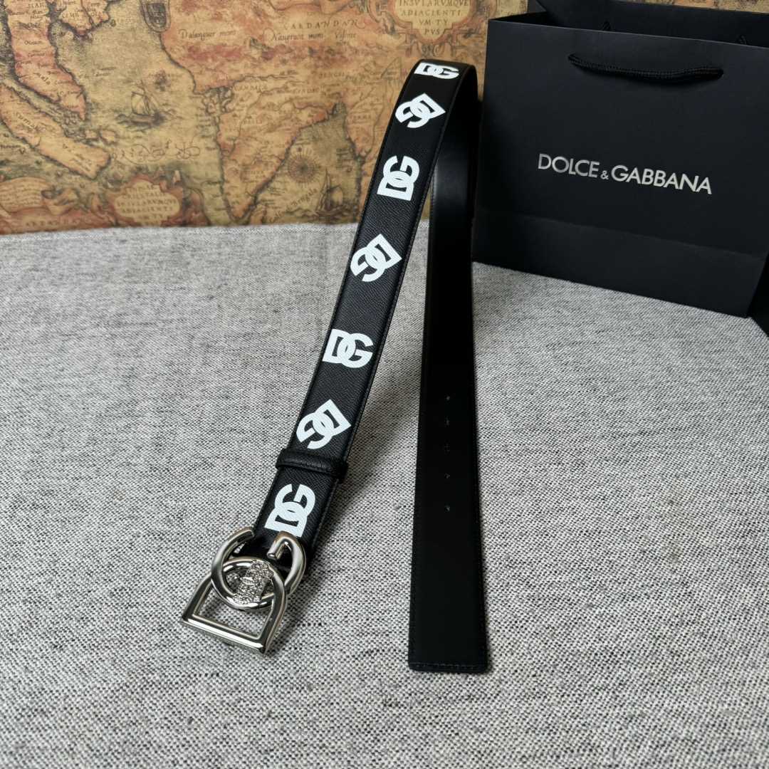 Dolce & Gabbana Logo-Printed Buckled Belt - FashionPlug