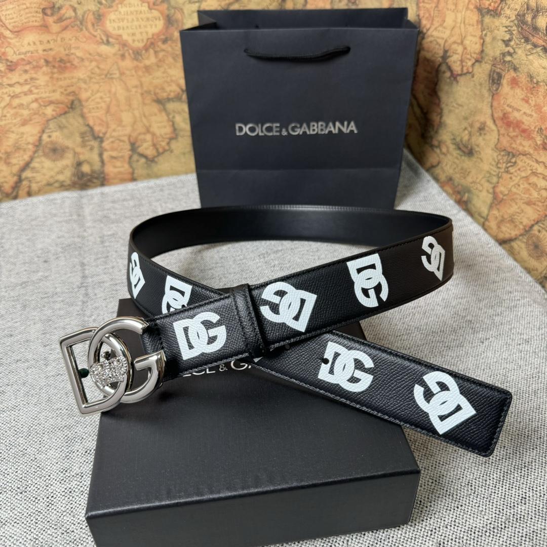 Dolce & Gabbana Logo-Printed Buckled Belt - FashionPlug