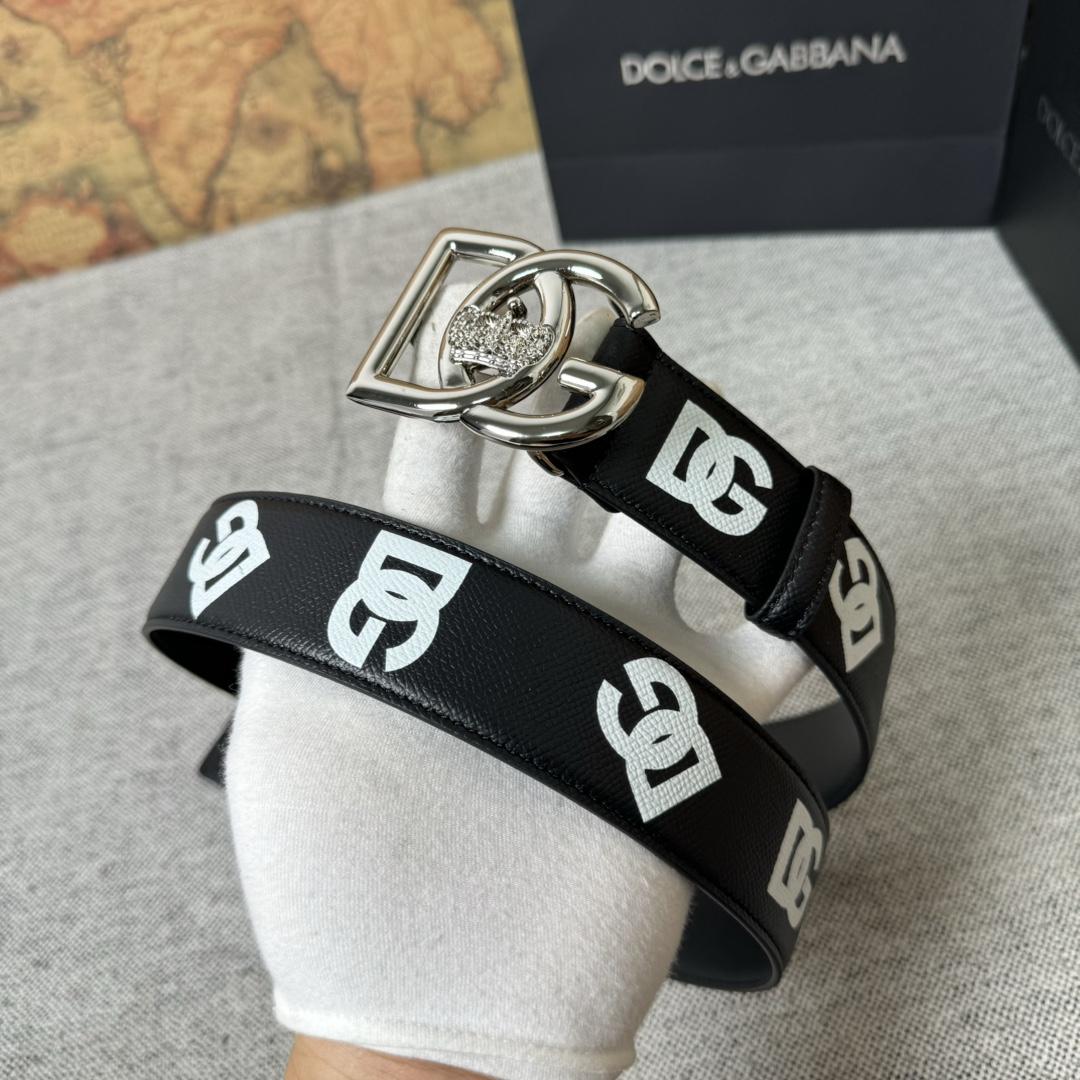 Dolce & Gabbana Logo-Printed Buckled Belt - FashionPlug