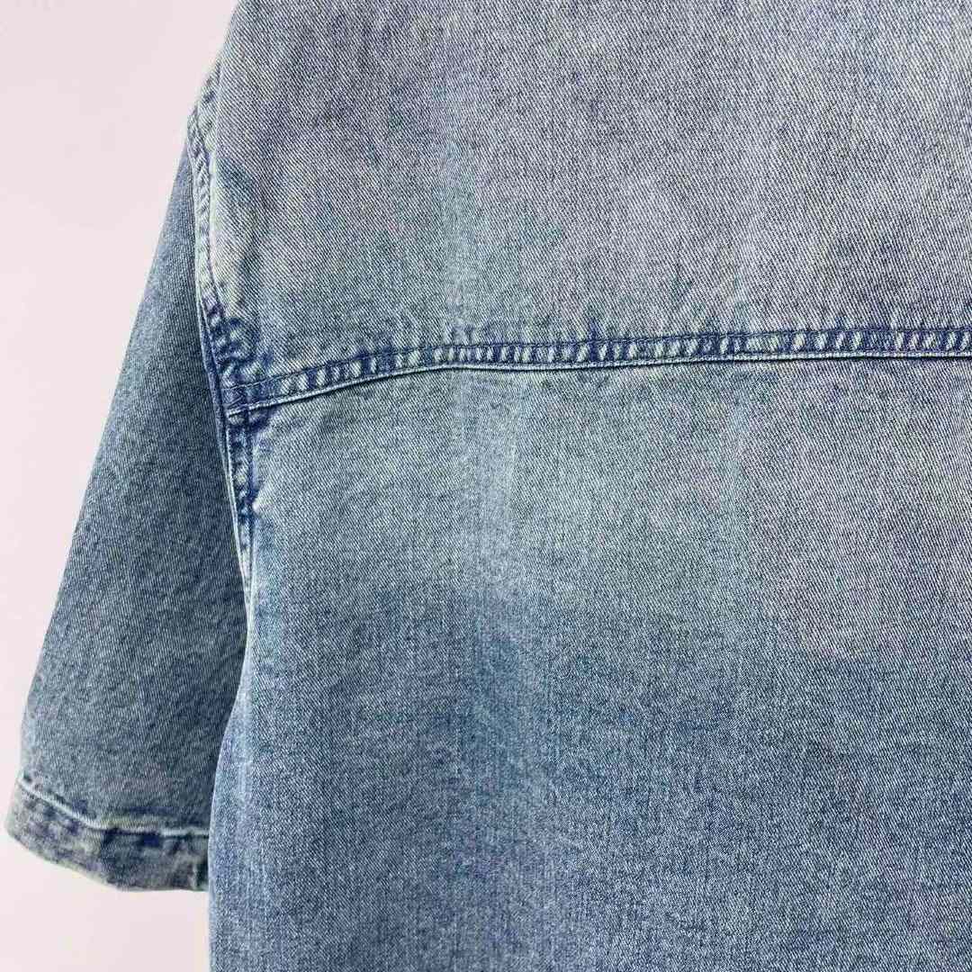 Louis Vuitton Short-Sleeved Denim Workwear Shirt  1ABLDG - FashionPlug