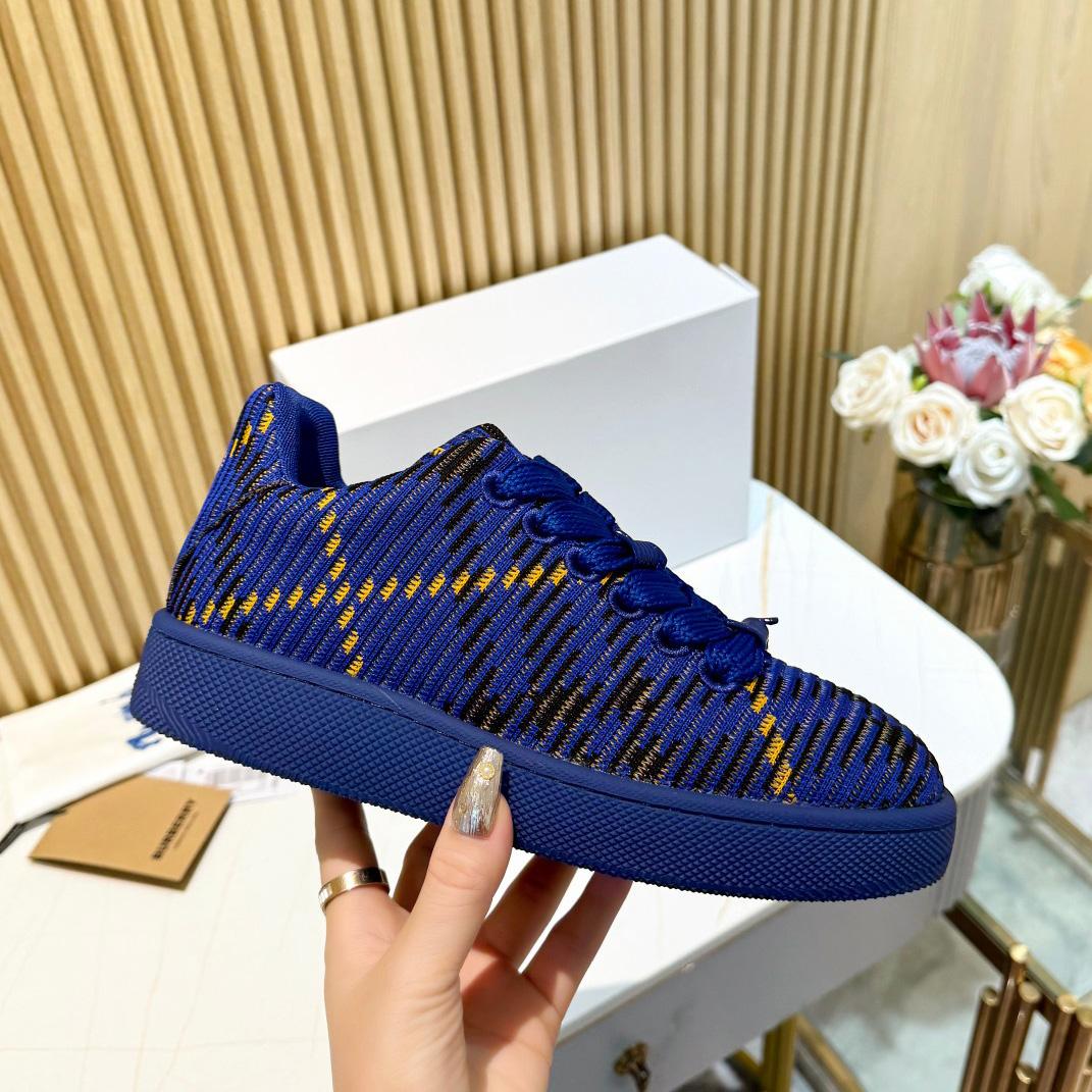 Burberry Check Knit Box Sneakers - FashionPlug