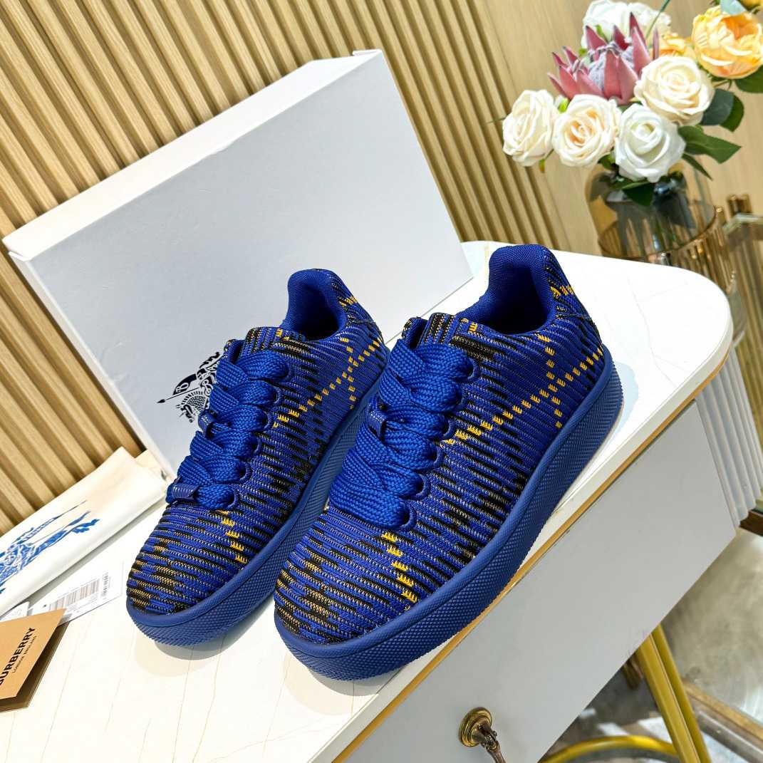Burberry Check Knit Box Sneakers - FashionPlug