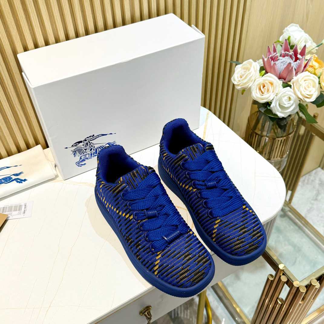 Burberry Check Knit Box Sneakers - FashionPlug