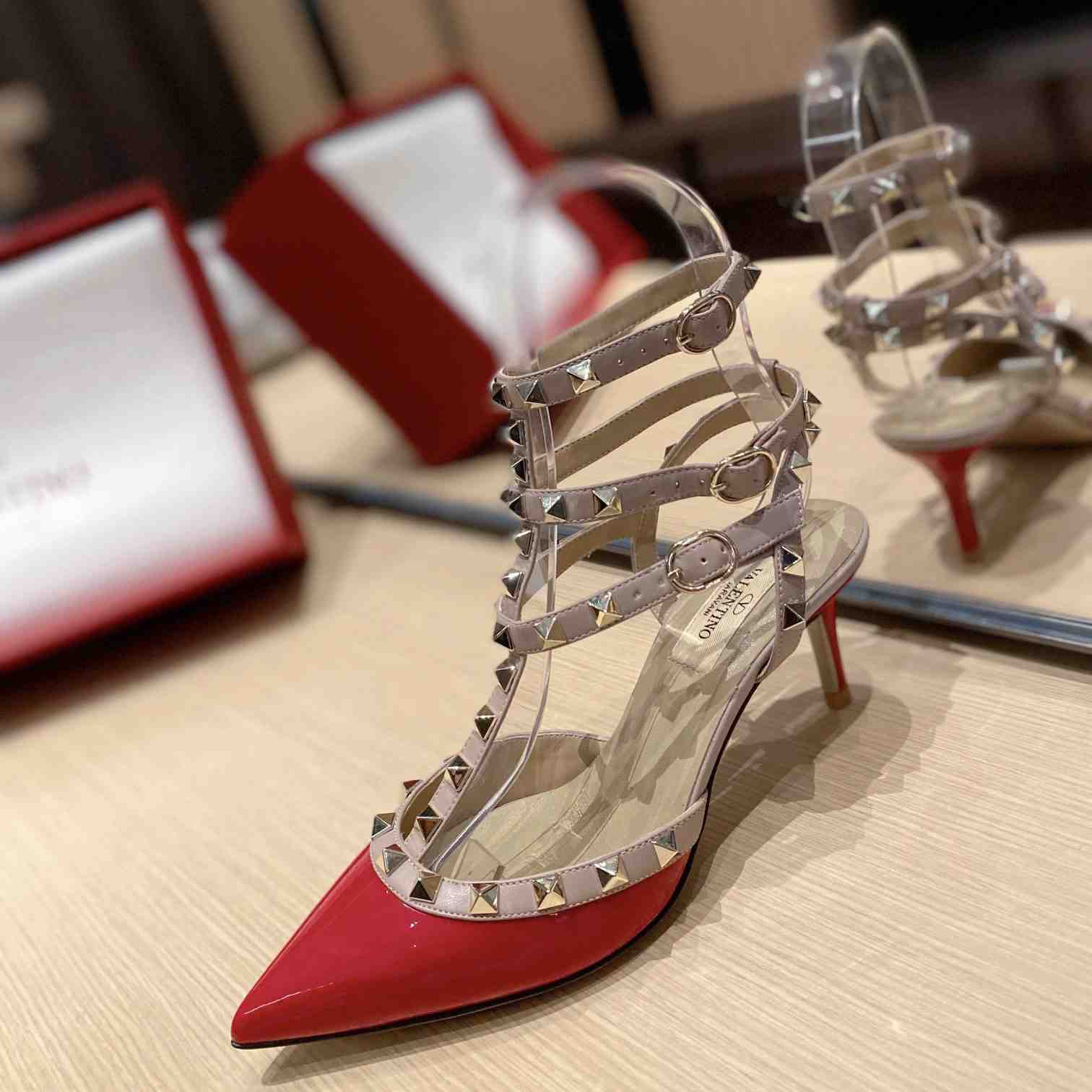 Valenti Garavani Rockstud 65mm Caged Pumps - FashionPlug