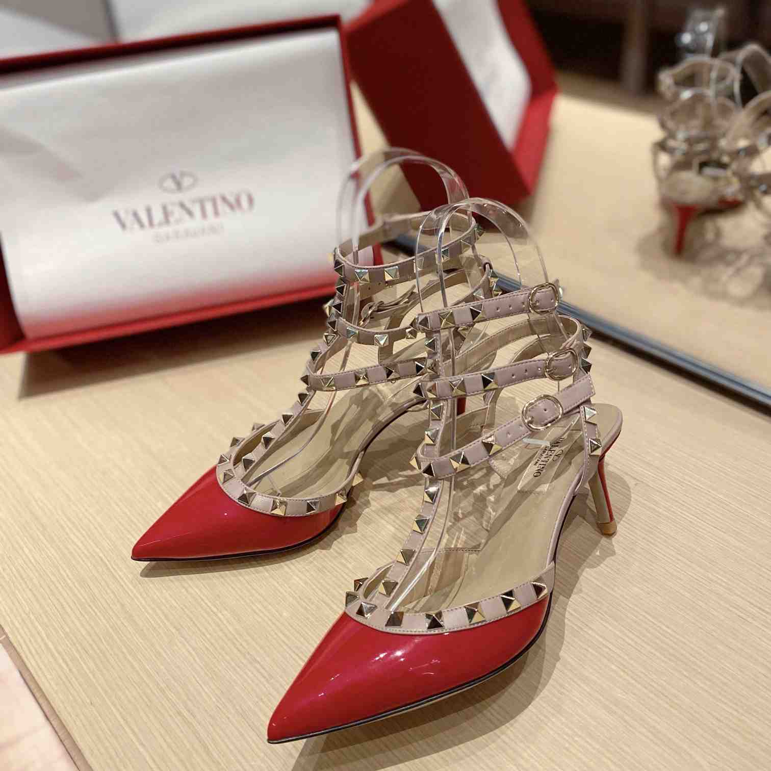 Valenti Garavani Rockstud 65mm Caged Pumps - FashionPlug