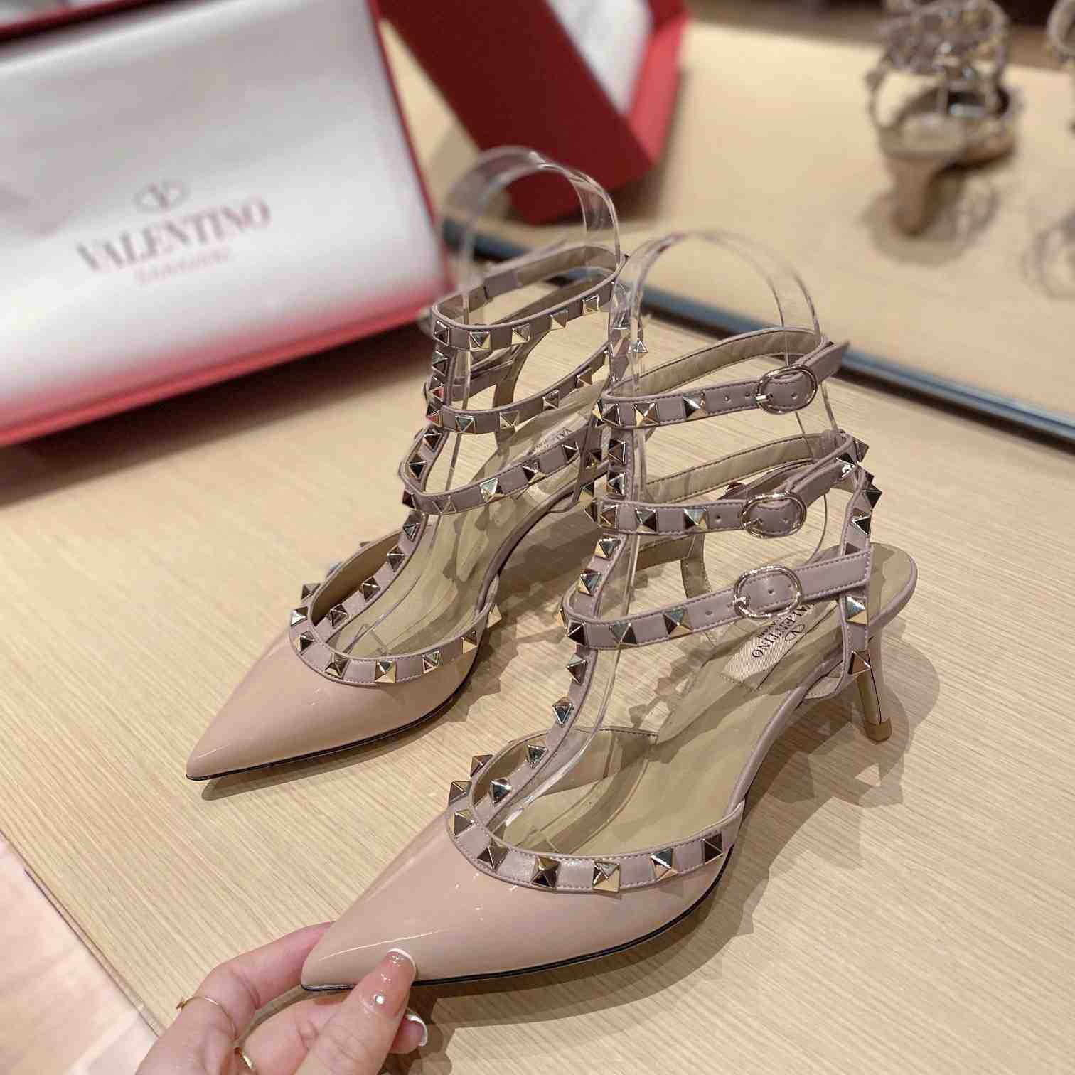 Valenti Garavani Rockstud 65mm Caged Pumps - FashionPlug
