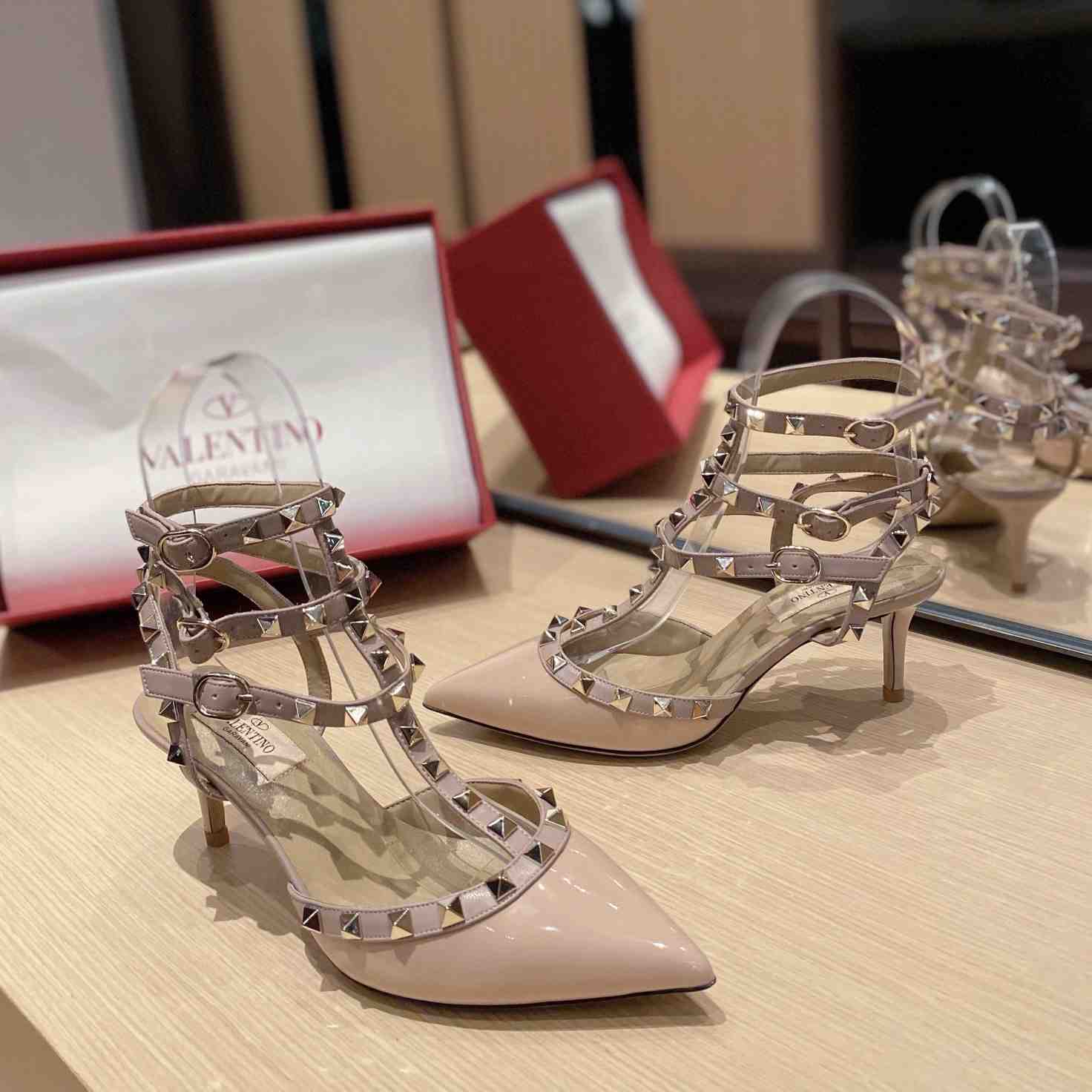 Valenti Garavani Rockstud 65mm Caged Pumps - FashionPlug