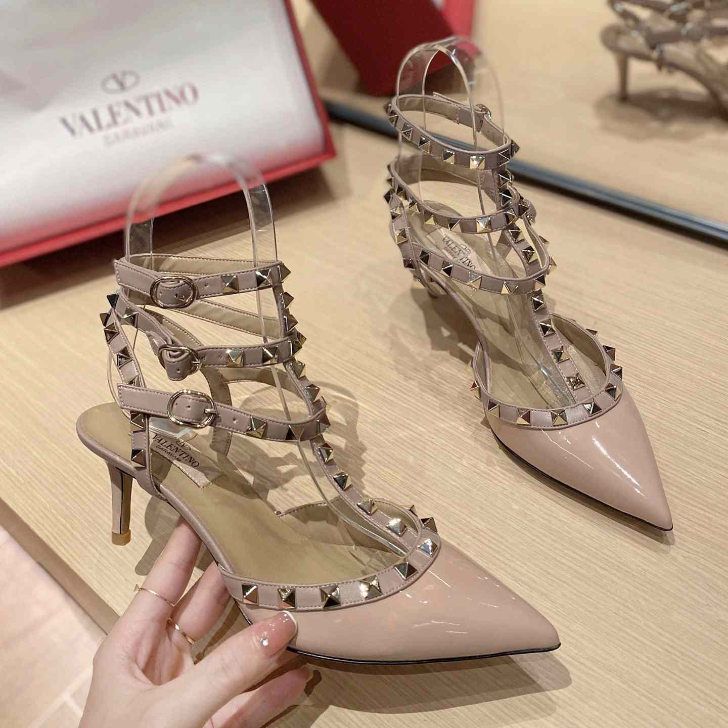 Valenti Garavani Rockstud 65mm Caged Pumps - FashionPlug