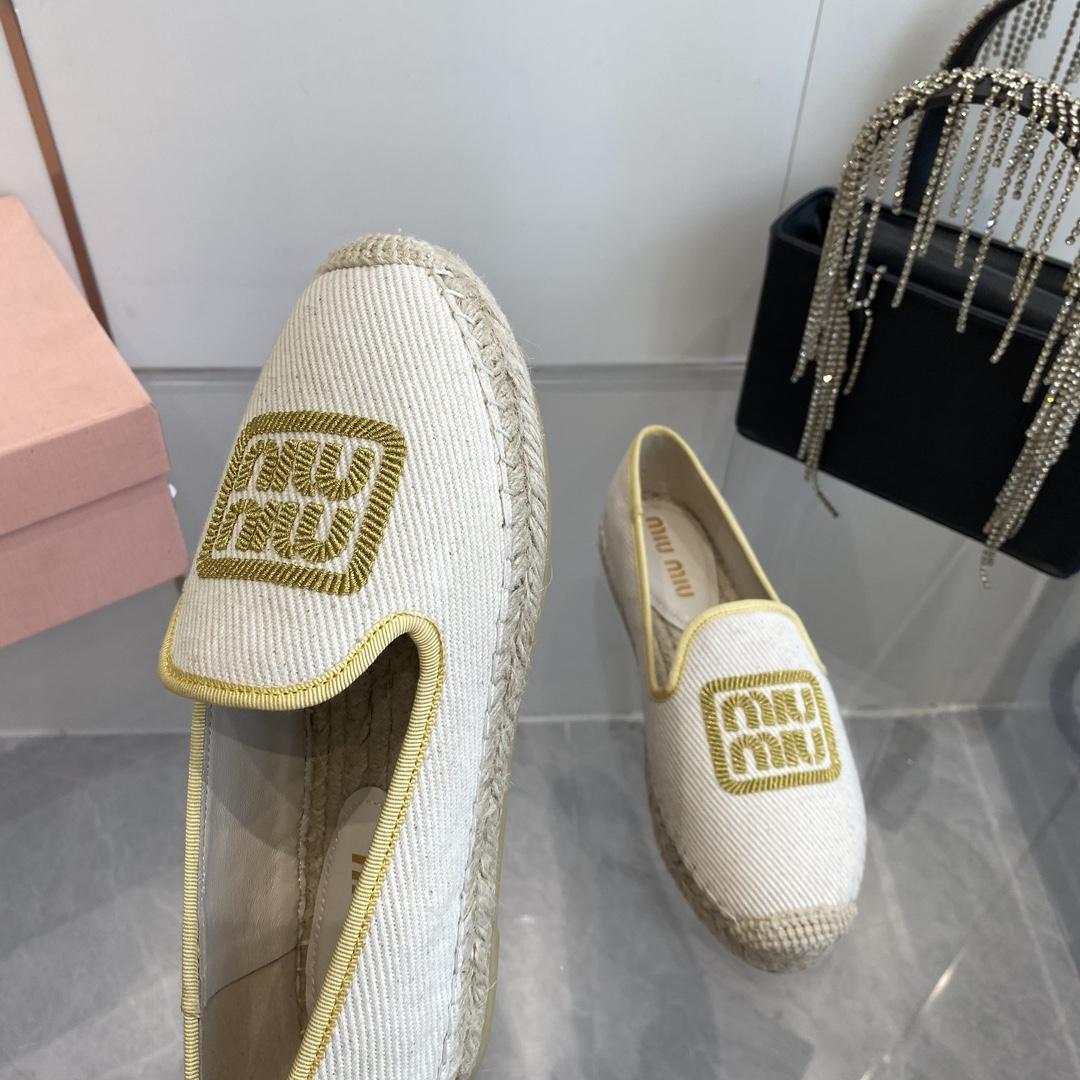 Miu Miu Cotton Drill Espadrilles - FashionPlug