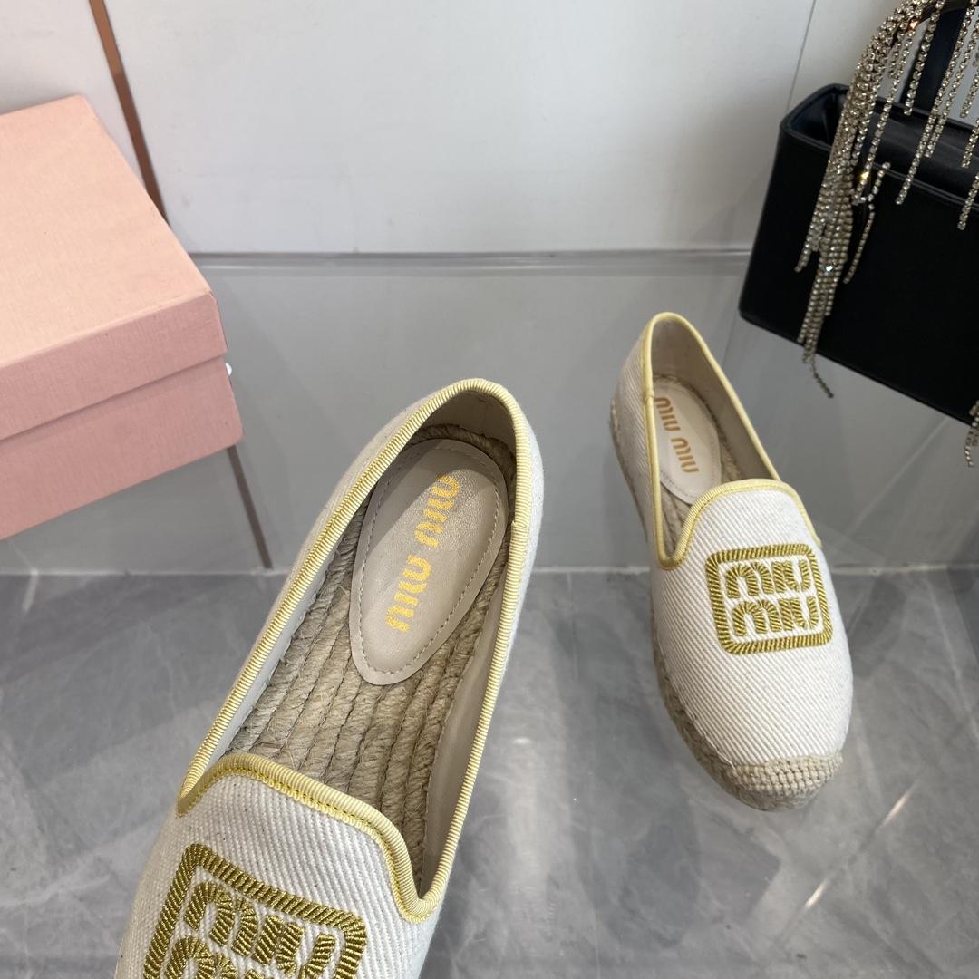Miu Miu Cotton Drill Espadrilles - FashionPlug