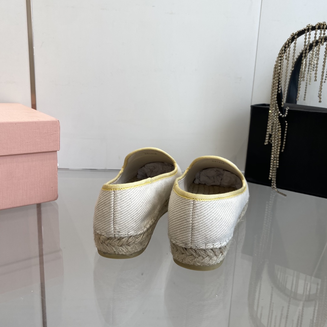 Miu Miu Cotton Drill Espadrilles - FashionPlug