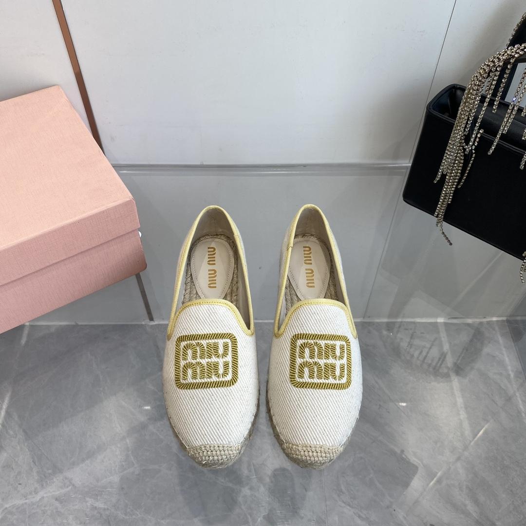 Miu Miu Cotton Drill Espadrilles - FashionPlug