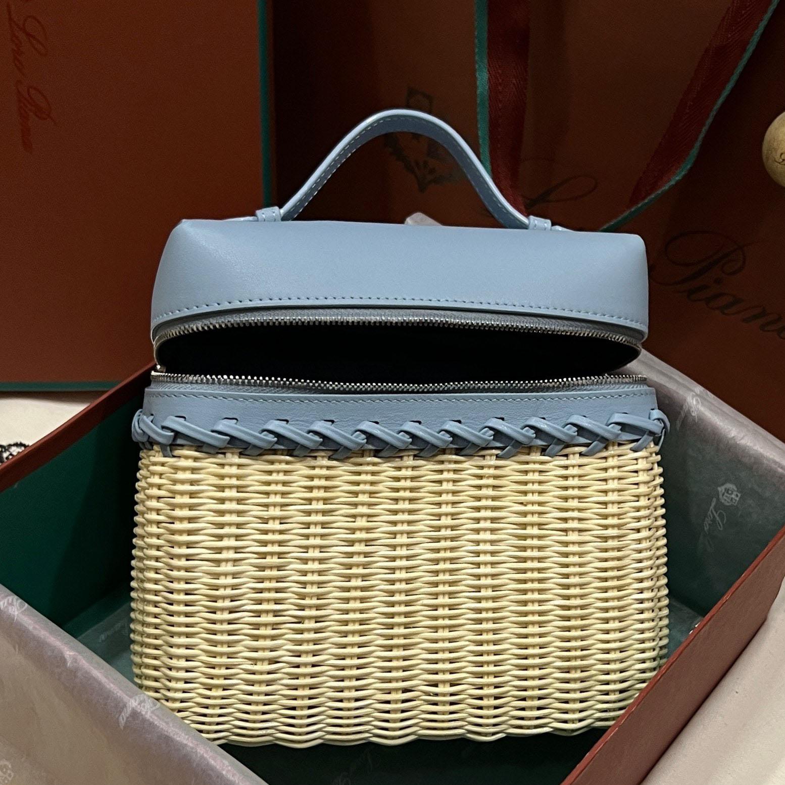 Loro Piana Women's Blue Extra Pocket L19 Wicker Pouch  (11*19*6.5cm) - FashionPlug