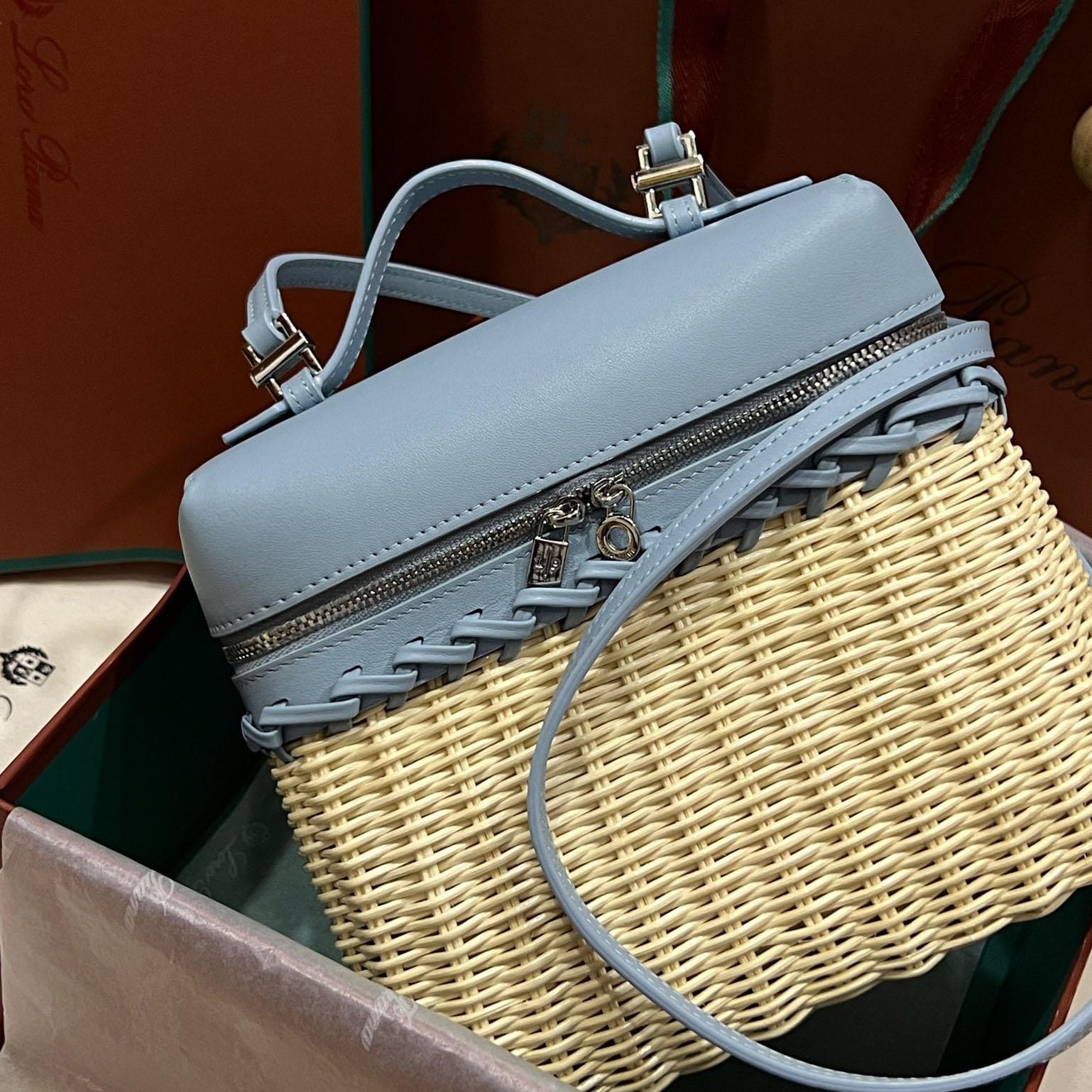 Loro Piana Women's Blue Extra Pocket L19 Wicker Pouch  (11*19*6.5cm) - FashionPlug