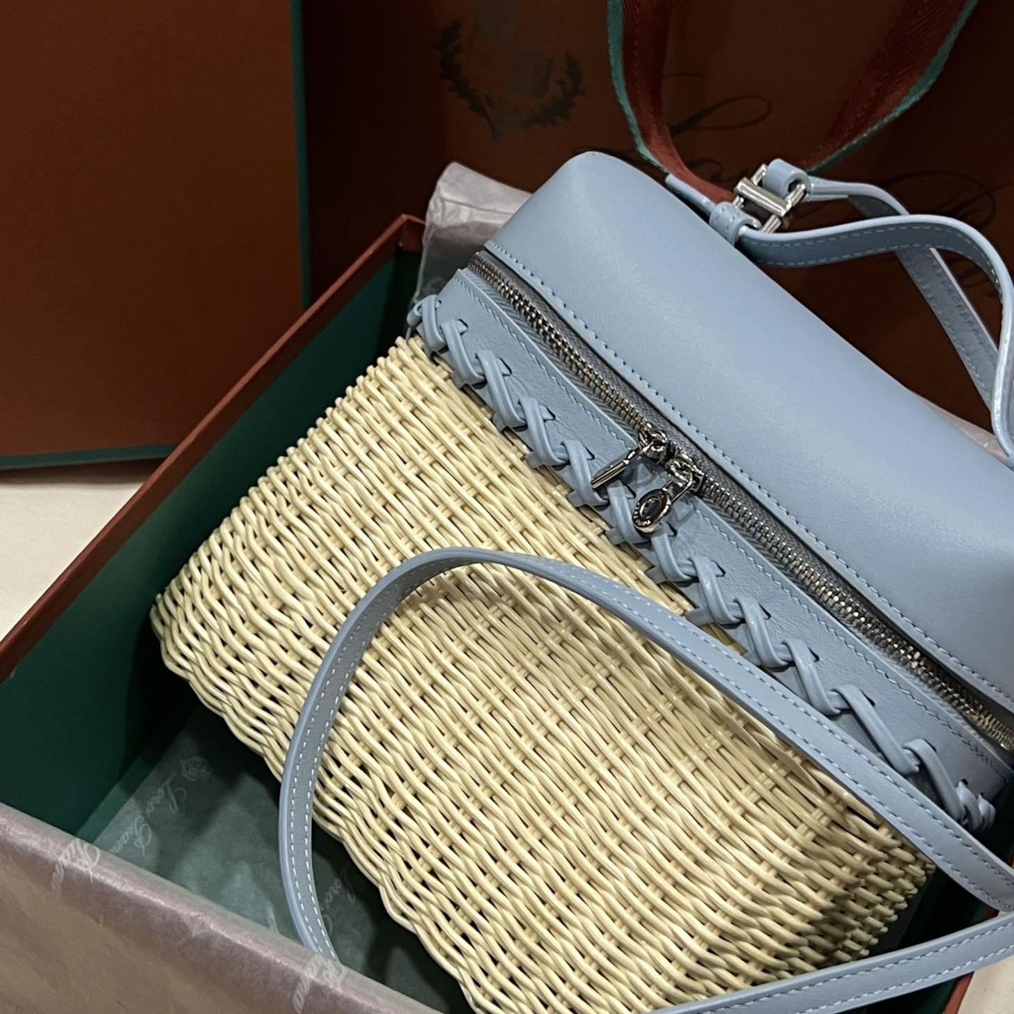 Loro Piana Women's Blue Extra Pocket L19 Wicker Pouch  (11*19*6.5cm) - FashionPlug